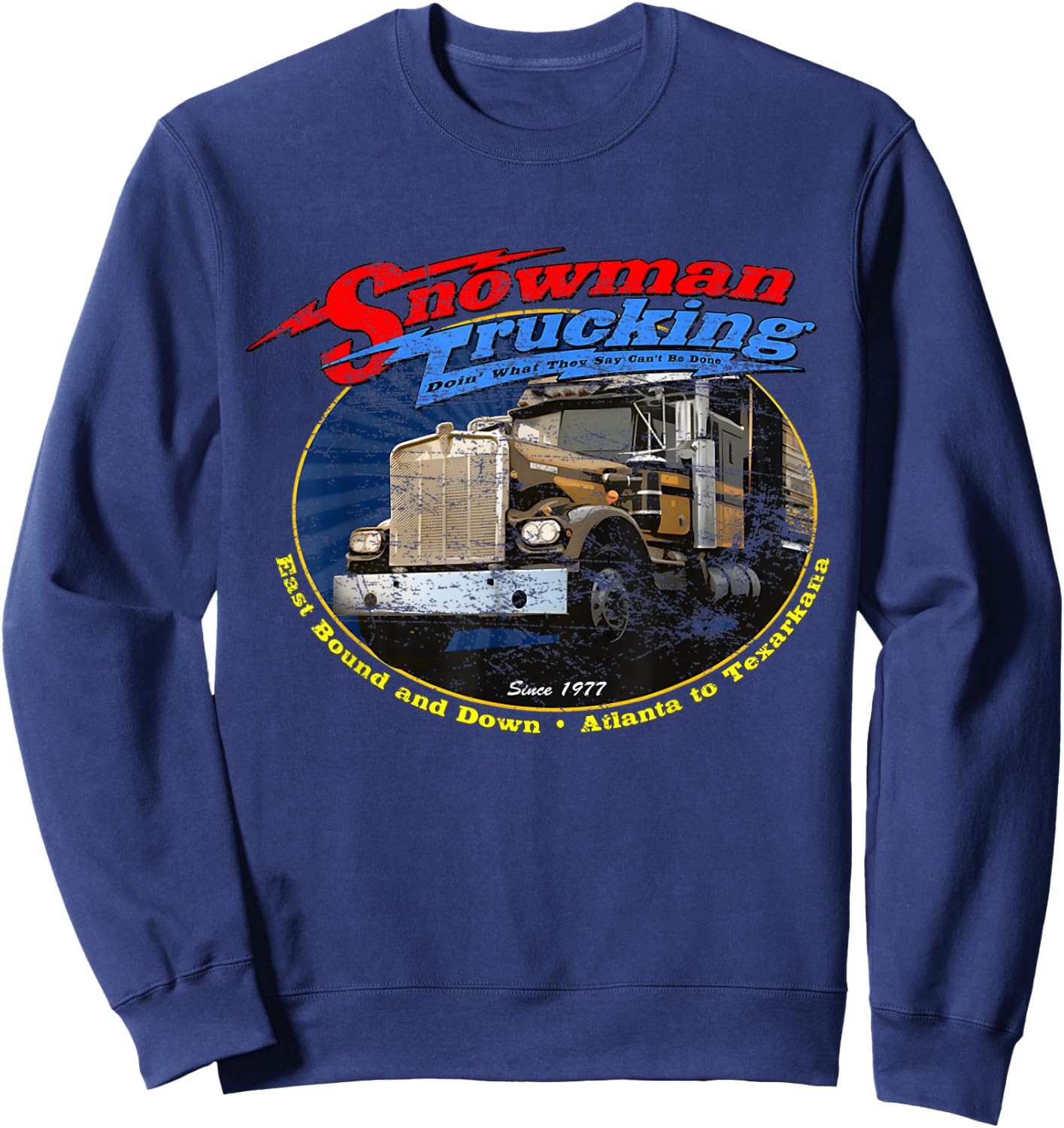 Huiibao Retro Snowman Trucking Sweatshirt - Sweatshirt | Navy