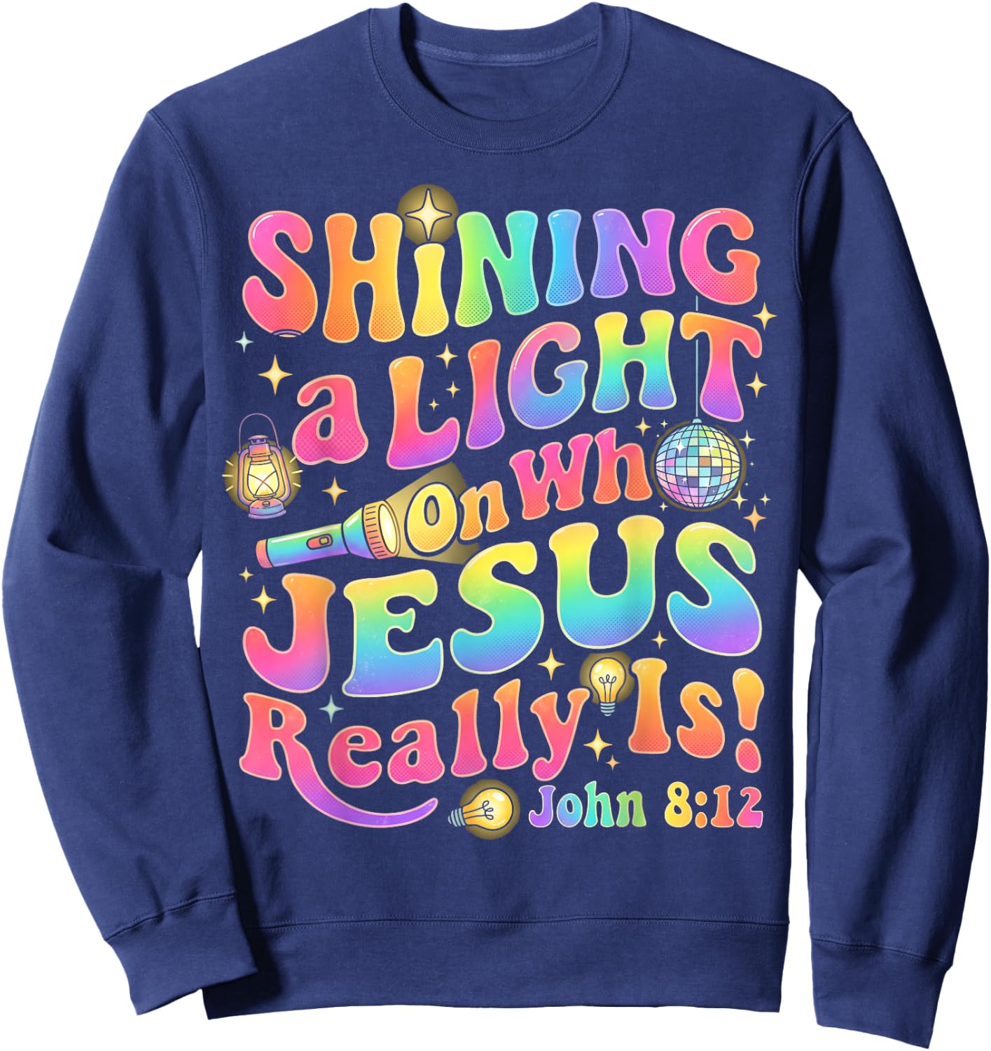 Shining A Light On Who Jesus VBS2026 Vacation Bible School Sweatshirt - Sweatshirt | Navy