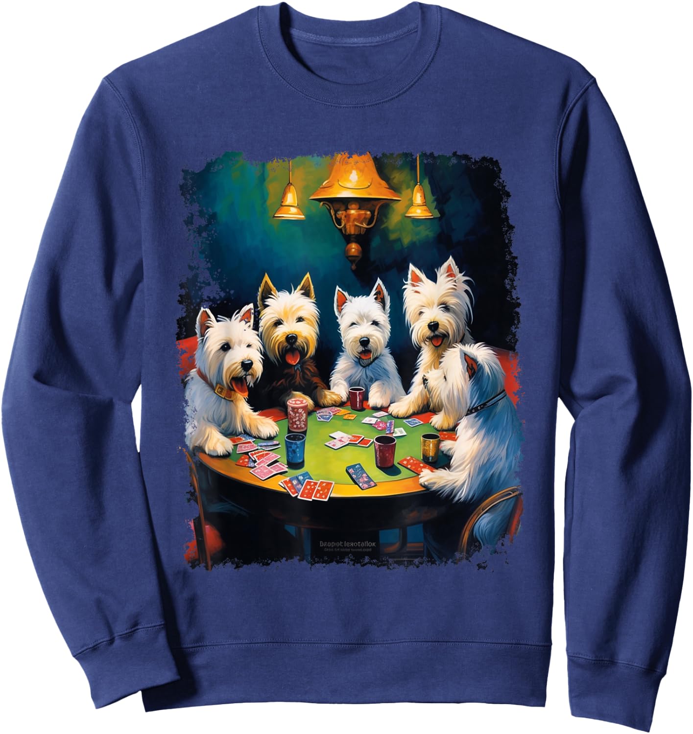 Westie Dog West Highland White Terrier Gambling Sweatshirt - Sweatshirt | Navy