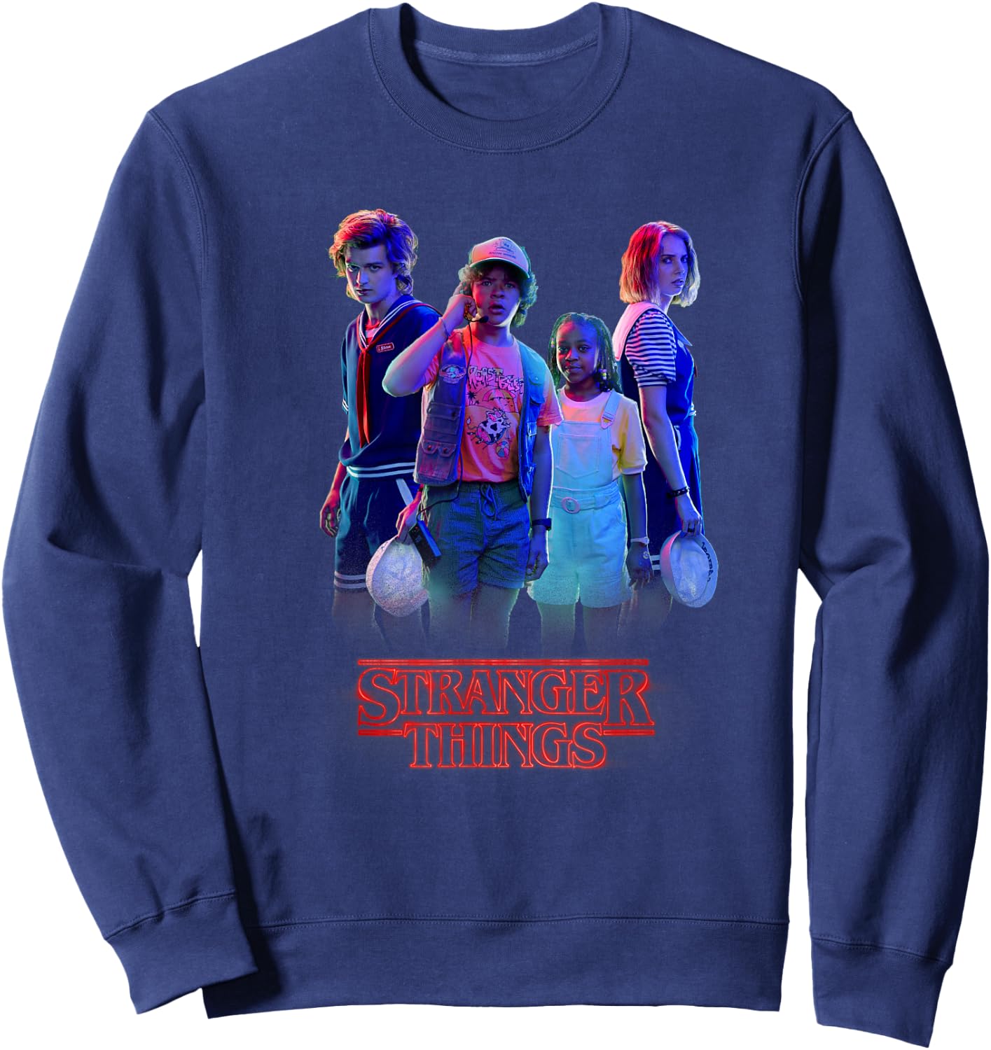 Stranger Things Vintage Steve & Robin Scoops Ahoy Babysitter Sweatshirt - Sweatshirt | Navy