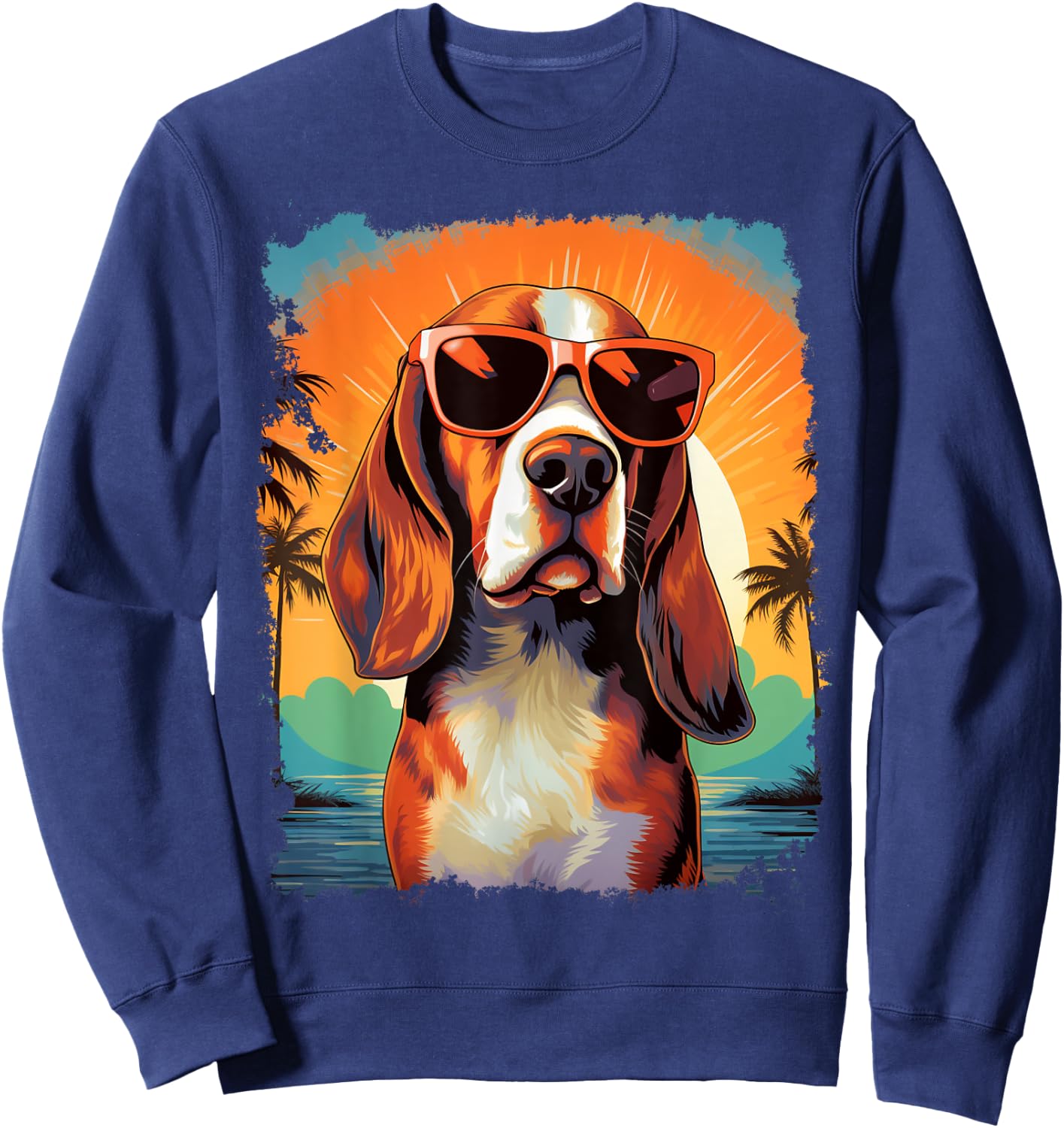 Beagle Hawaiian Sweatshirt - Sweatshirt | Navy