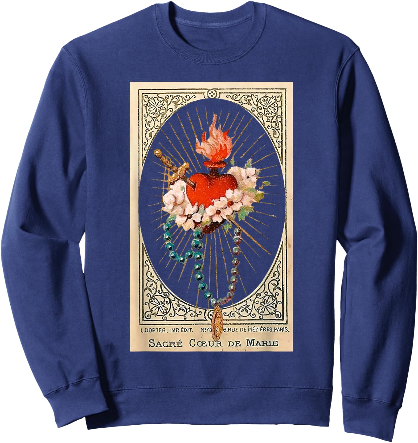 Immaculate Heart Of Mary Marian Catholic Sweatshirt - Sweatshirt | Navy