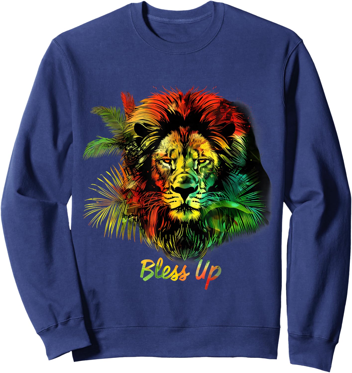Rasta Reggae Lion Of Judah Pride Jamaican Music Headphones Sweatshirt - Sweatshirt | Navy