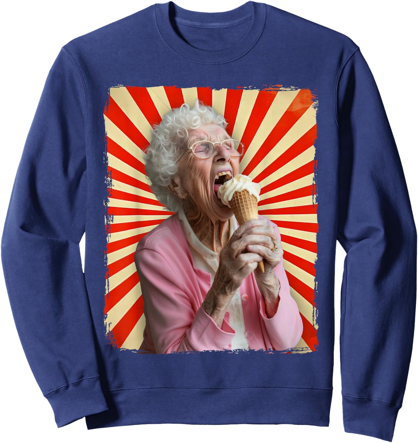 Grandma Licking Ice Cream Sweatshirt - Sweatshirt | Navy