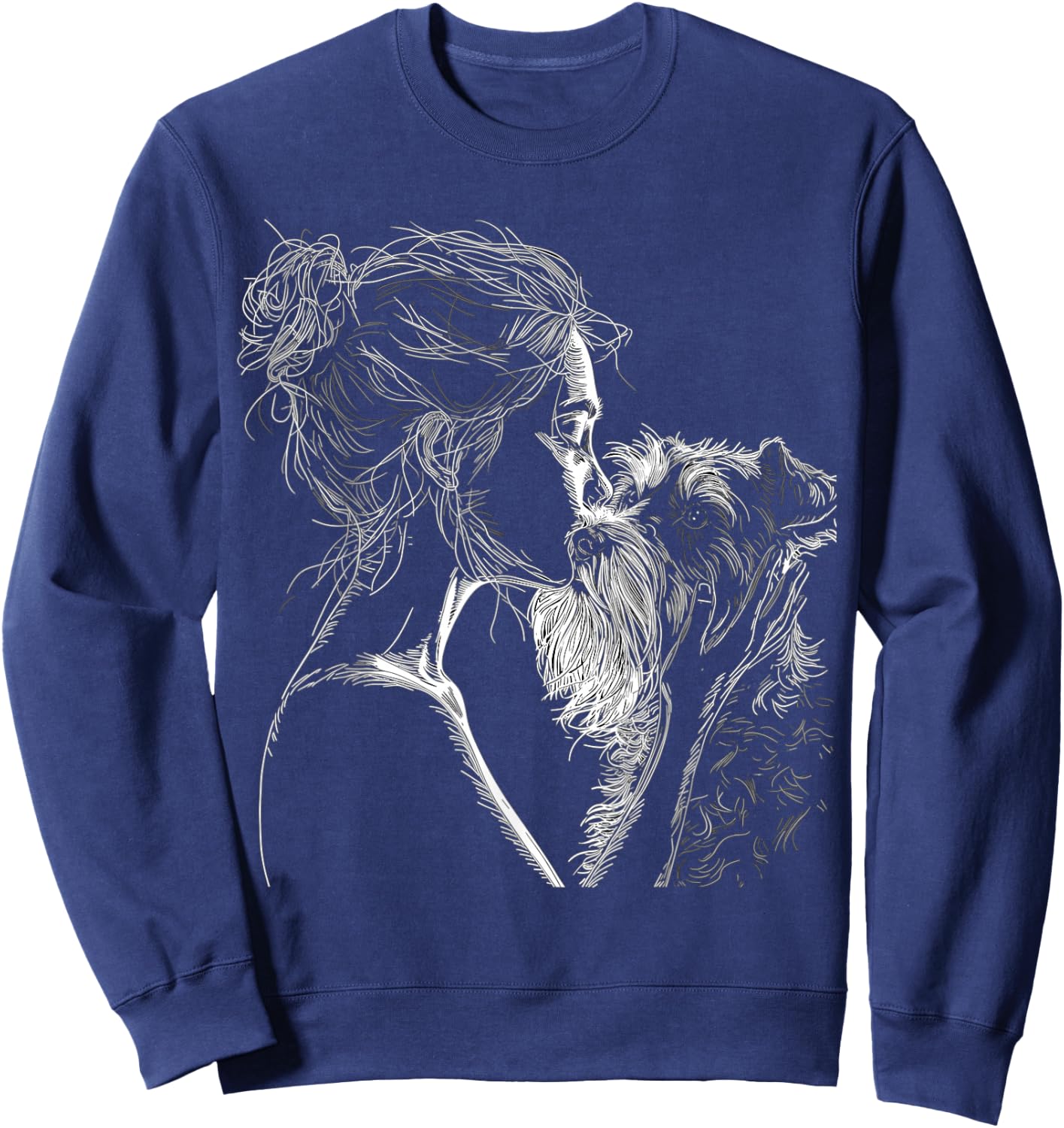 Schnauzer Mom Dog Art Schnauzer Lover Mother's Day Sweatshirt - Sweatshirt | Navy