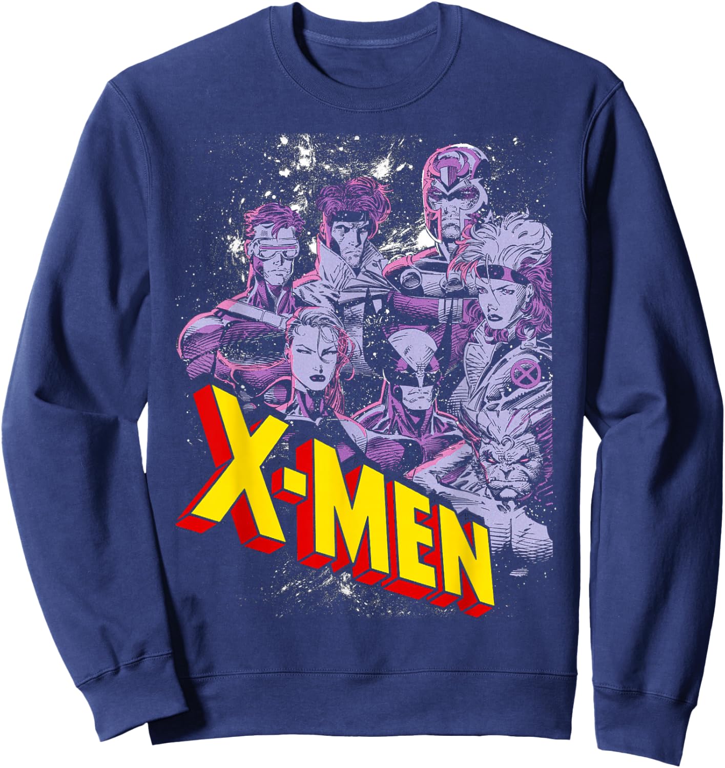 Marvel X-Men Vintage Team Retro Graphic Sweatshirt - Sweatshirt | Navy