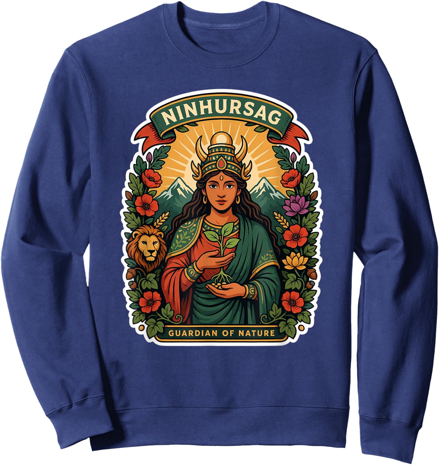Ninhursag Guardian of Nature Anunnaki Mythology Goddess Love Sweatshirt - Sweatshirt | Navy