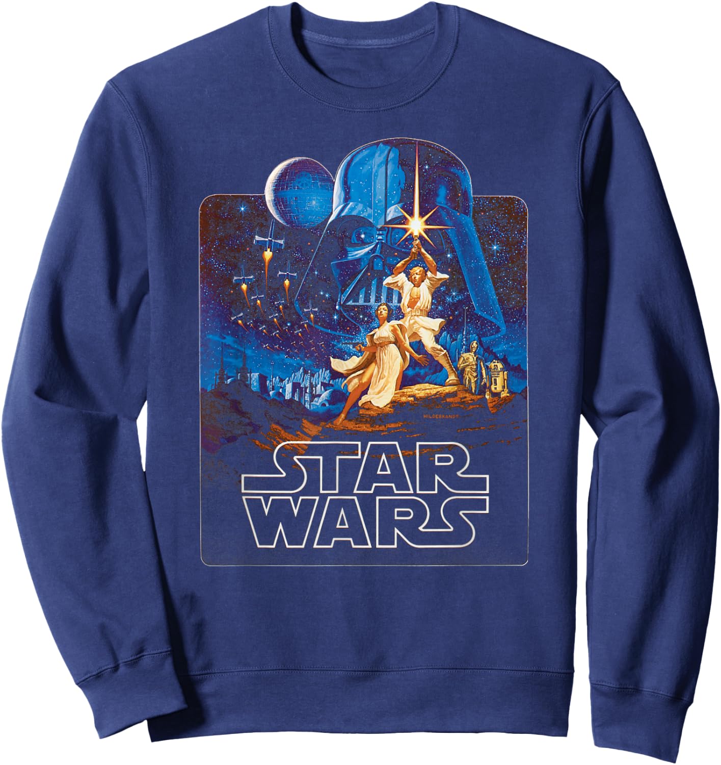Star Wars A New Hope Retro Poster Badge , black Sweatshirt - Sweatshirt | Navy