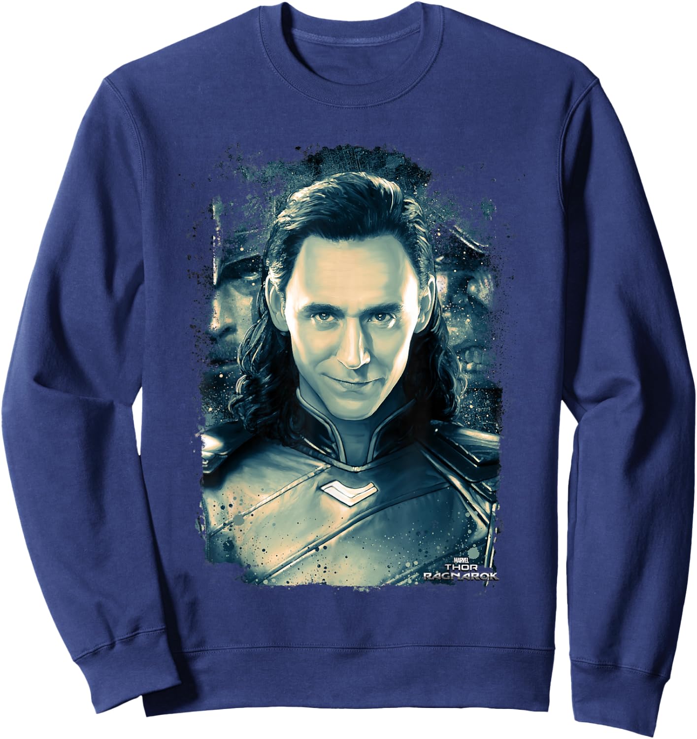 Marvel Thor Ragnarok Loki Distressed Portrait Sweatshirt - Sweatshirt | Navy