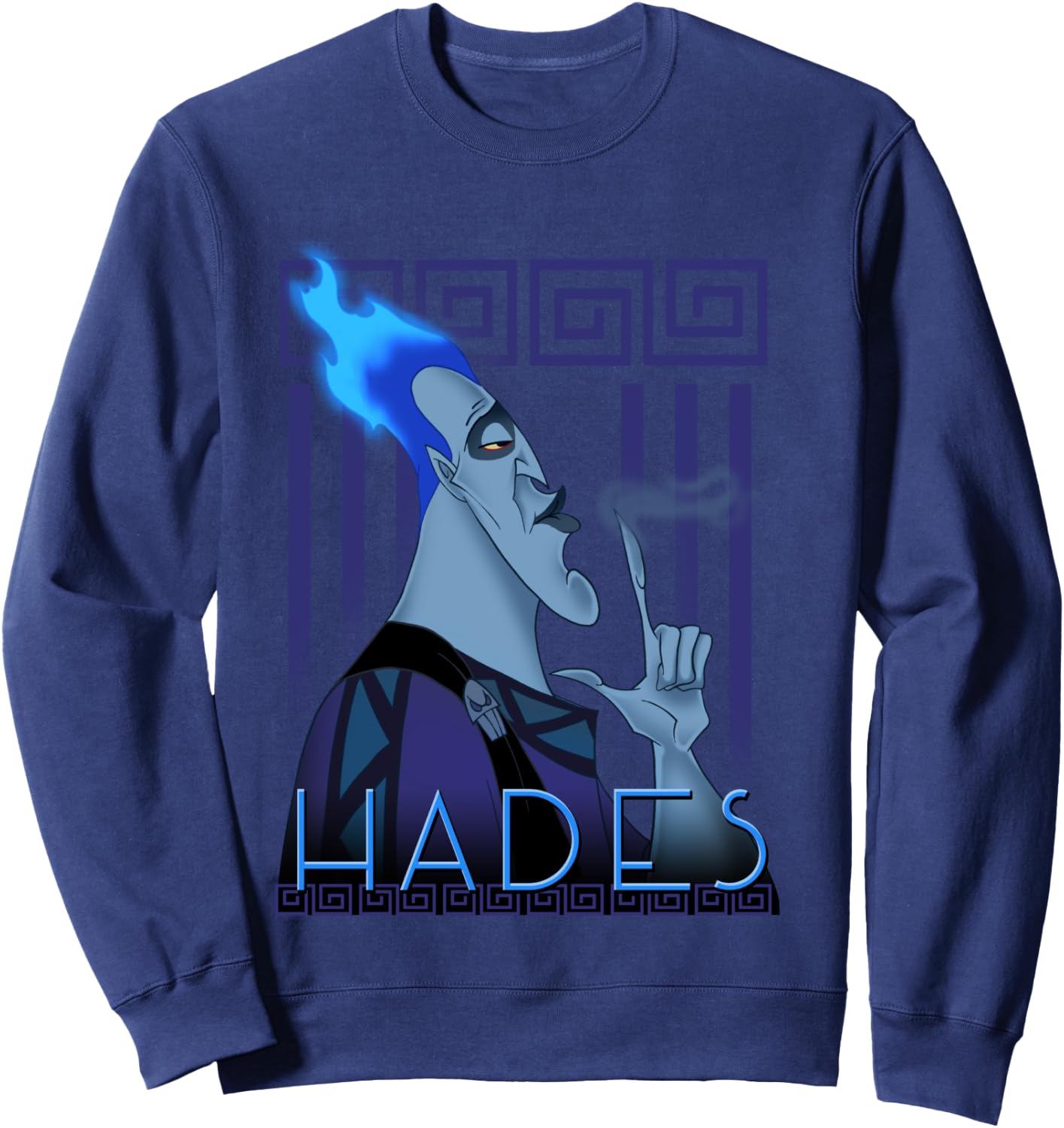 Profile Portrait of Hades Finger Smoke of Disney Villains Sweatshirt - Sweatshirt | Navy