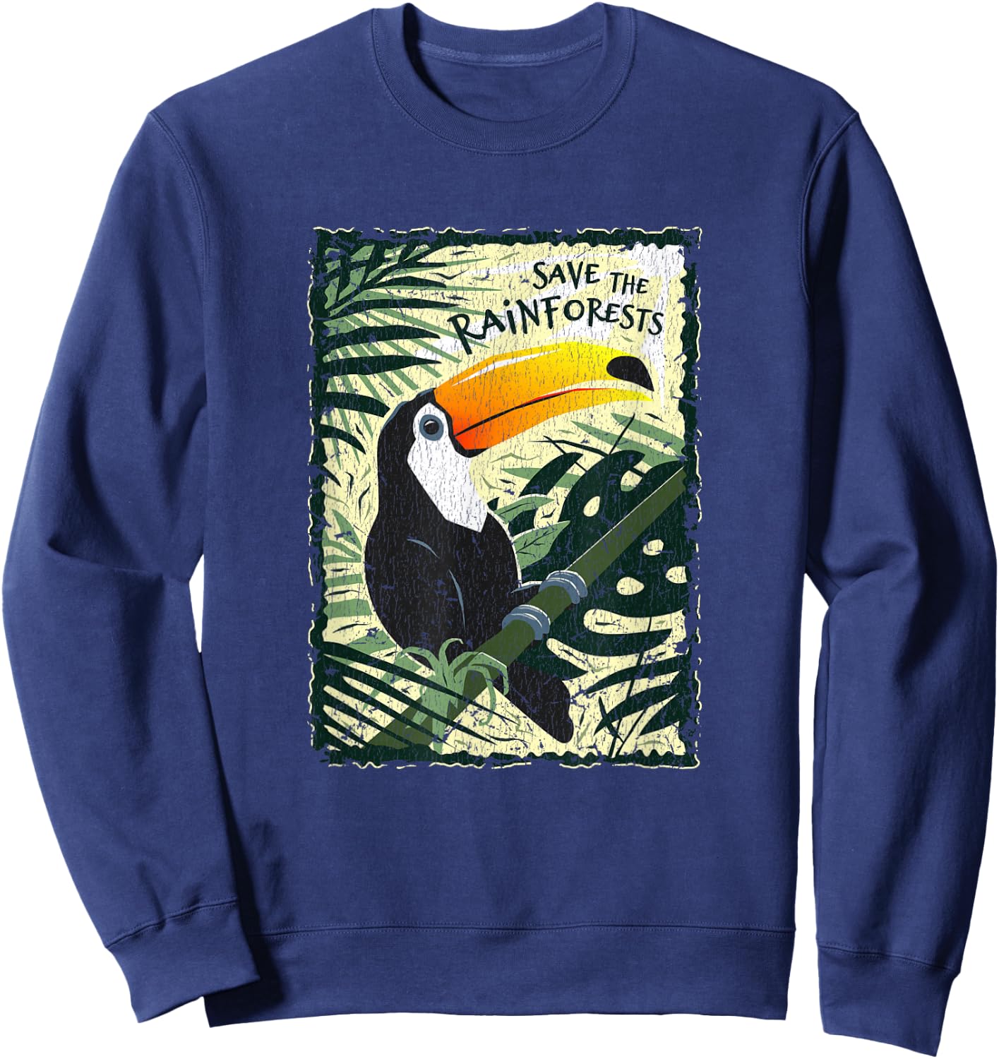 Toucan Vintage Shirt - Save the Rainforests Sweatshirt - Sweatshirt | Navy