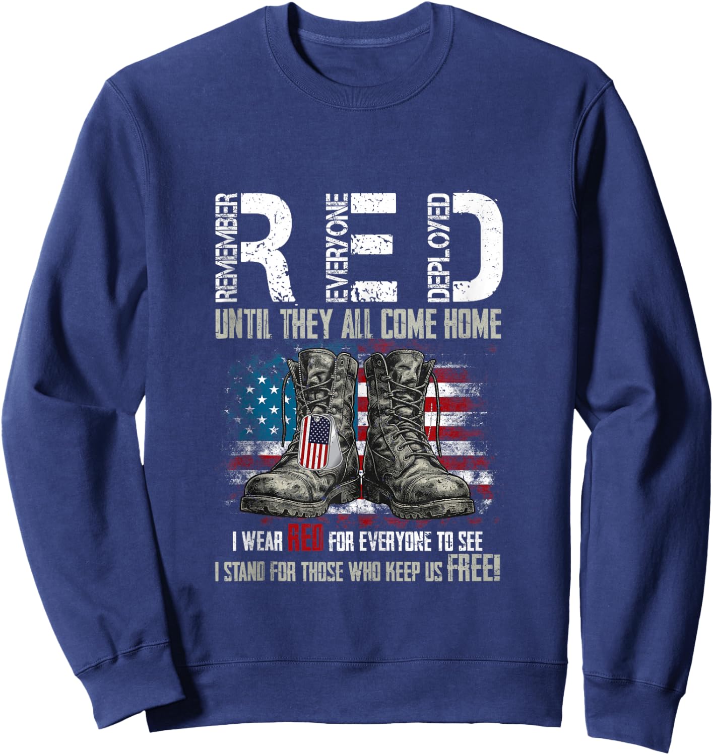 On Friday We Wear Red Military R.E.D Friday Military Sweatshirt - Sweatshirt | Navy