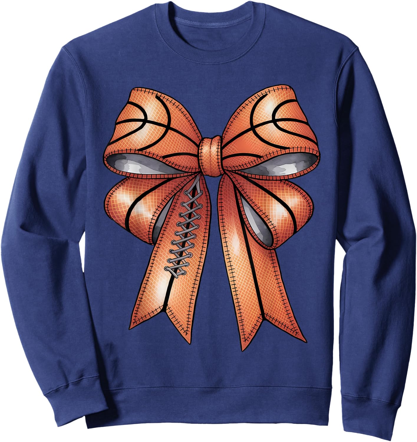 Basketball Coquette Bow Cute Basketball Player Sweatshirt - Sweatshirt | Navy