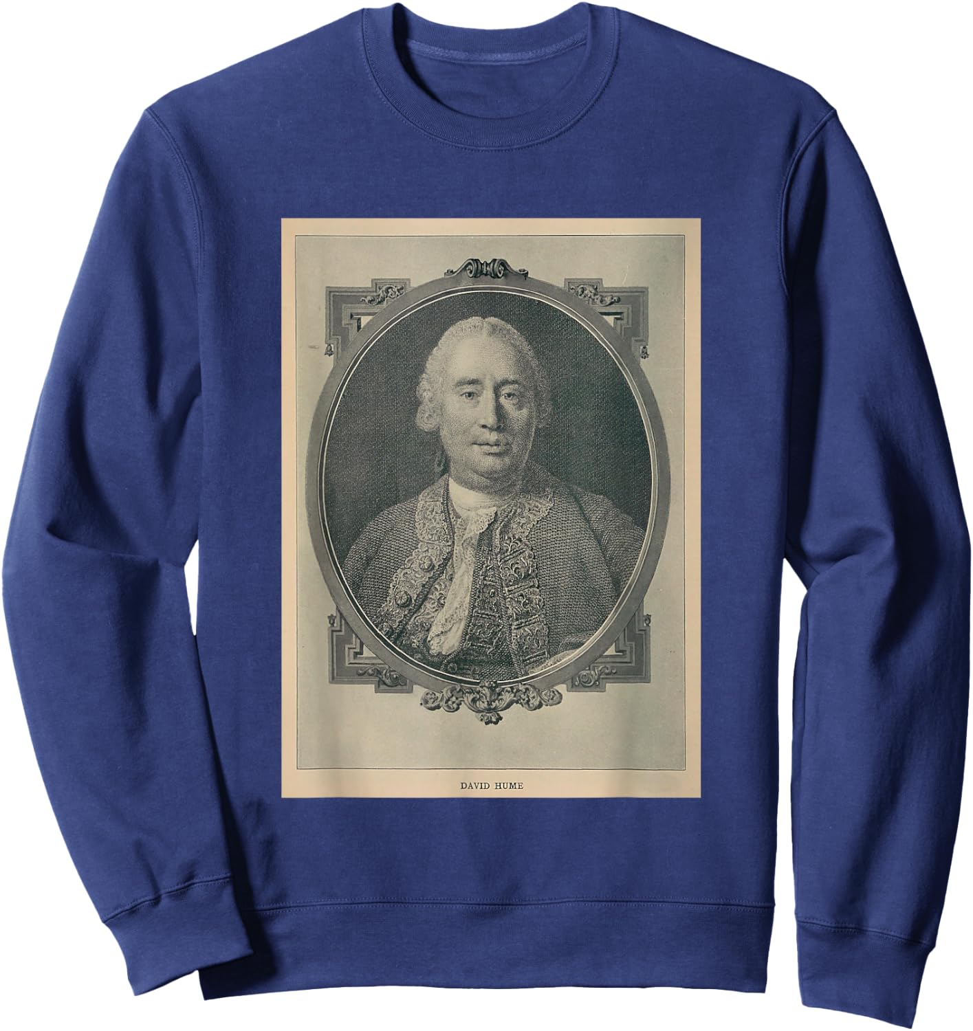 Old David Hume Illustrative Portrait Sweatshirt - Sweatshirt | Navy