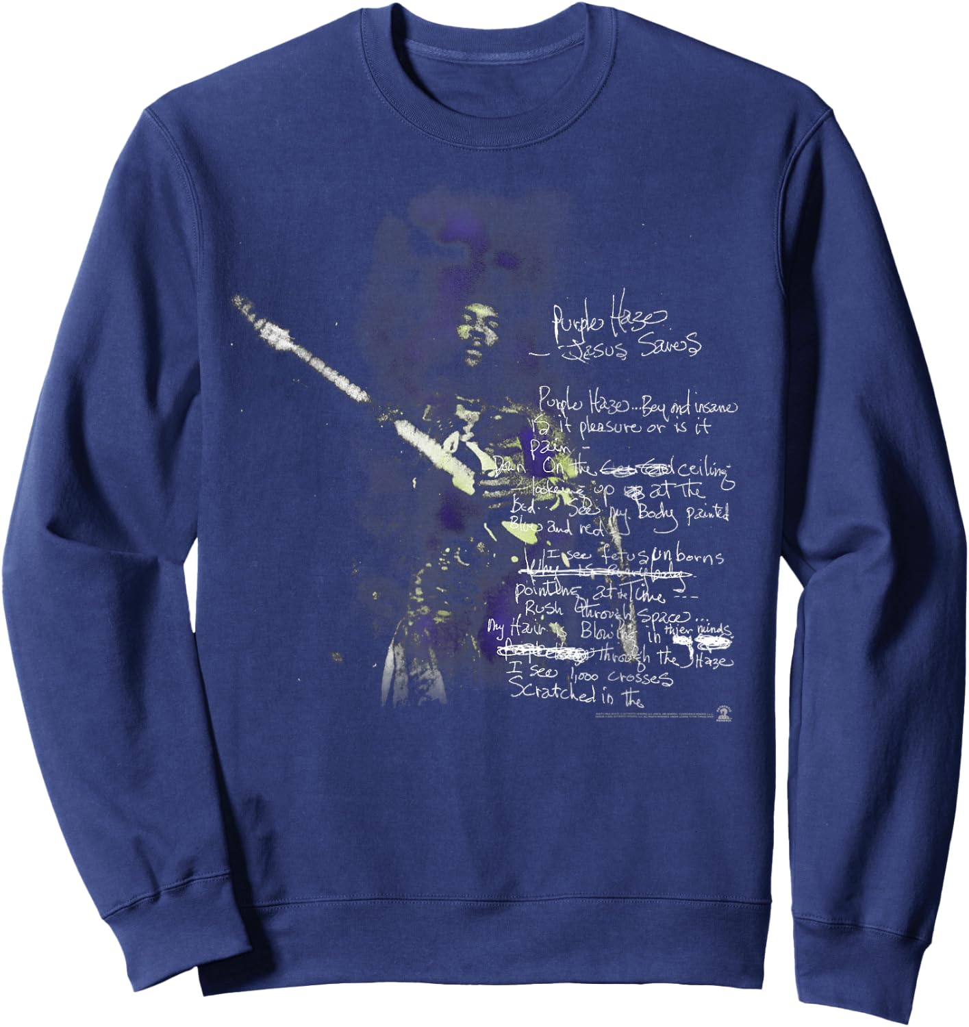 Jimi Hendrix Lyrics Sweatshirt - Sweatshirt | Navy