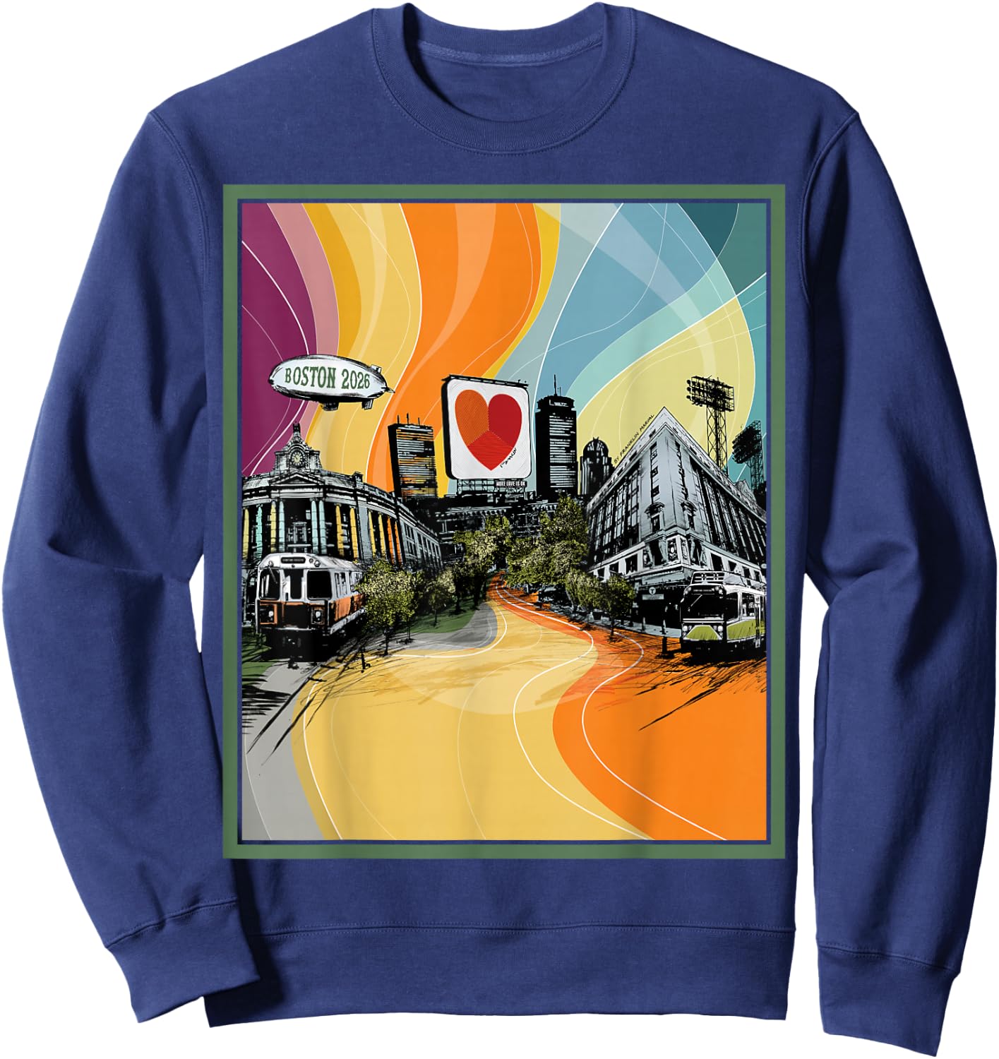 The Heart Sign, Boston 2026 Sweatshirt - Sweatshirt | Navy