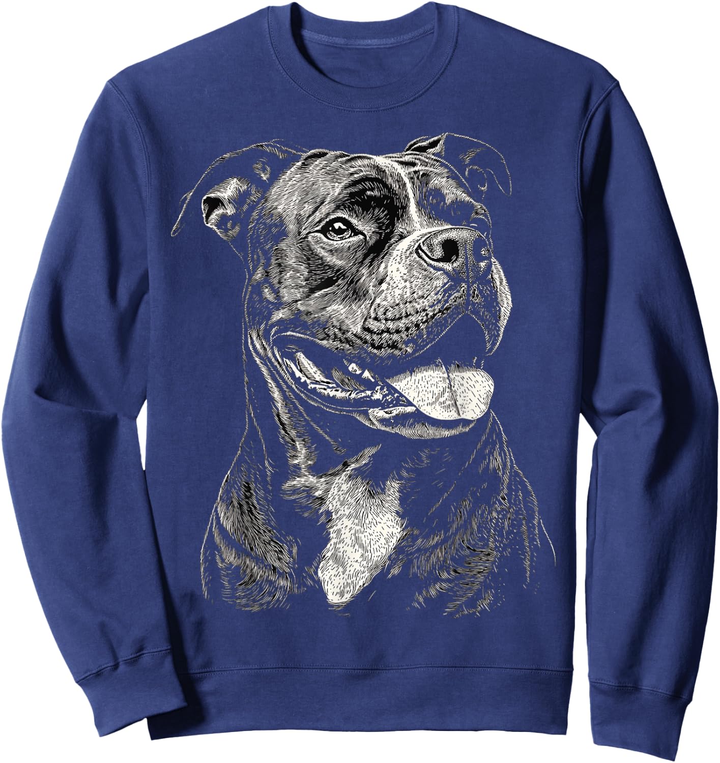 American Bully Dog Graphic Pet Art American Bully , Black, S Sweatshirt - Sweatshirt | Navy