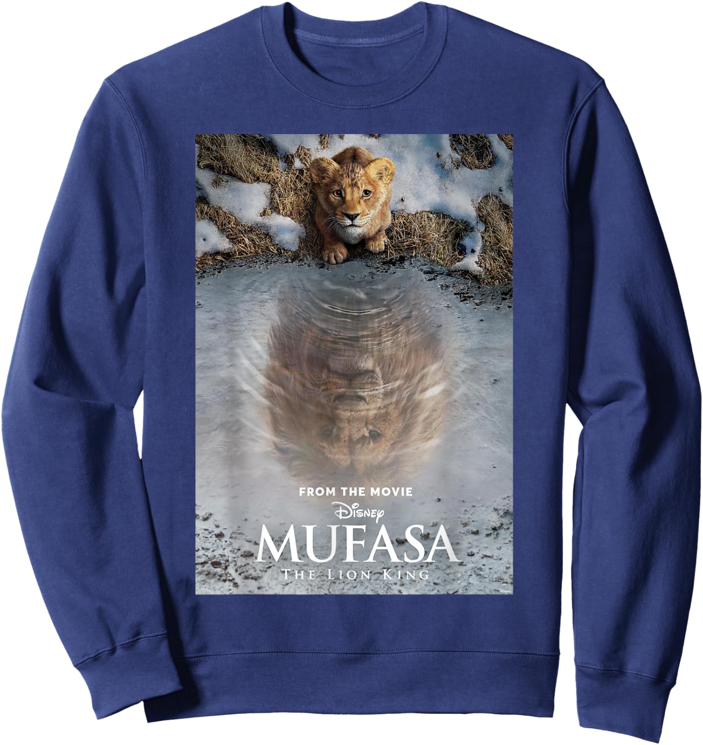 Disney Mufasa: The Lion King the Official Movie Poster Art , Black, S Sweatshirt - Sweatshirt | Navy