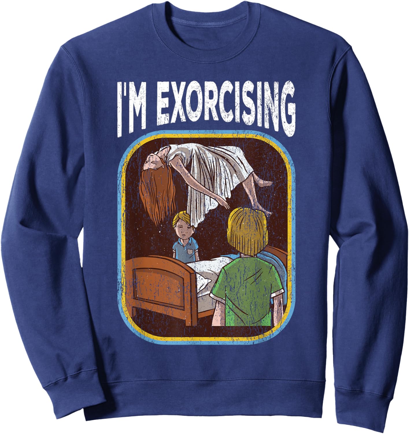 Horror Movie Vintage Nostalgia Small Sweatshirt - Sweatshirt | Navy