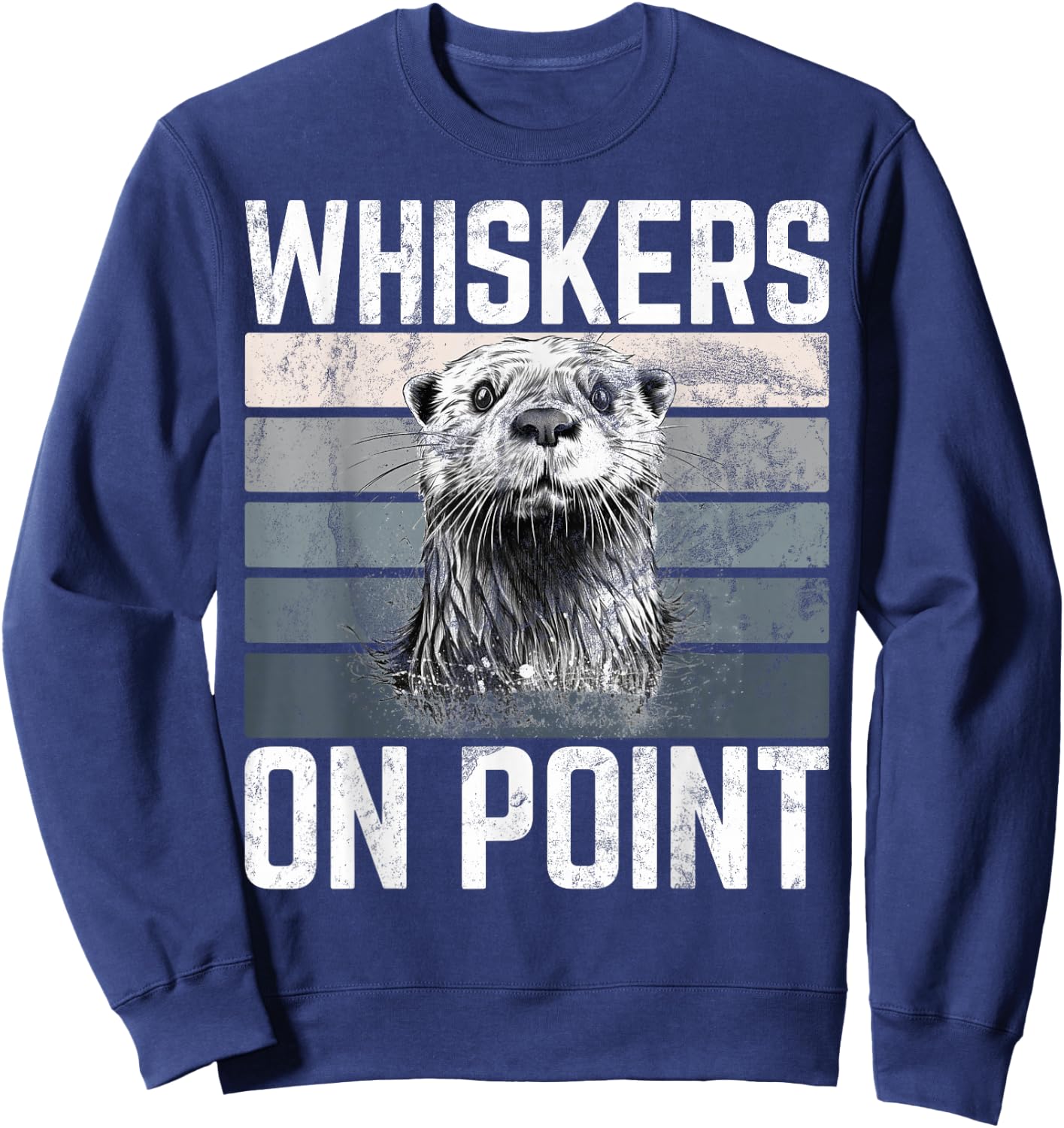 Whiskers on Point Otter Sweatshirt - Sweatshirt | Navy