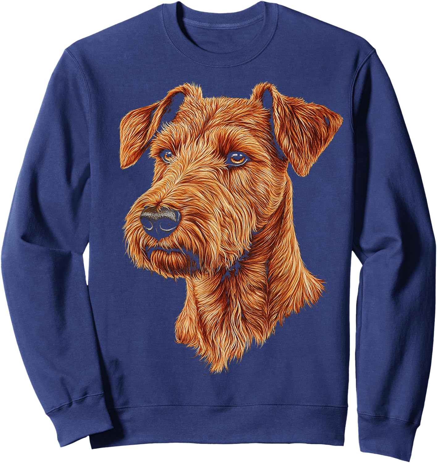 Irish Terrier Dog Graphic Pet Art Irish Terrier Sweatshirt - Sweatshirt | Navy
