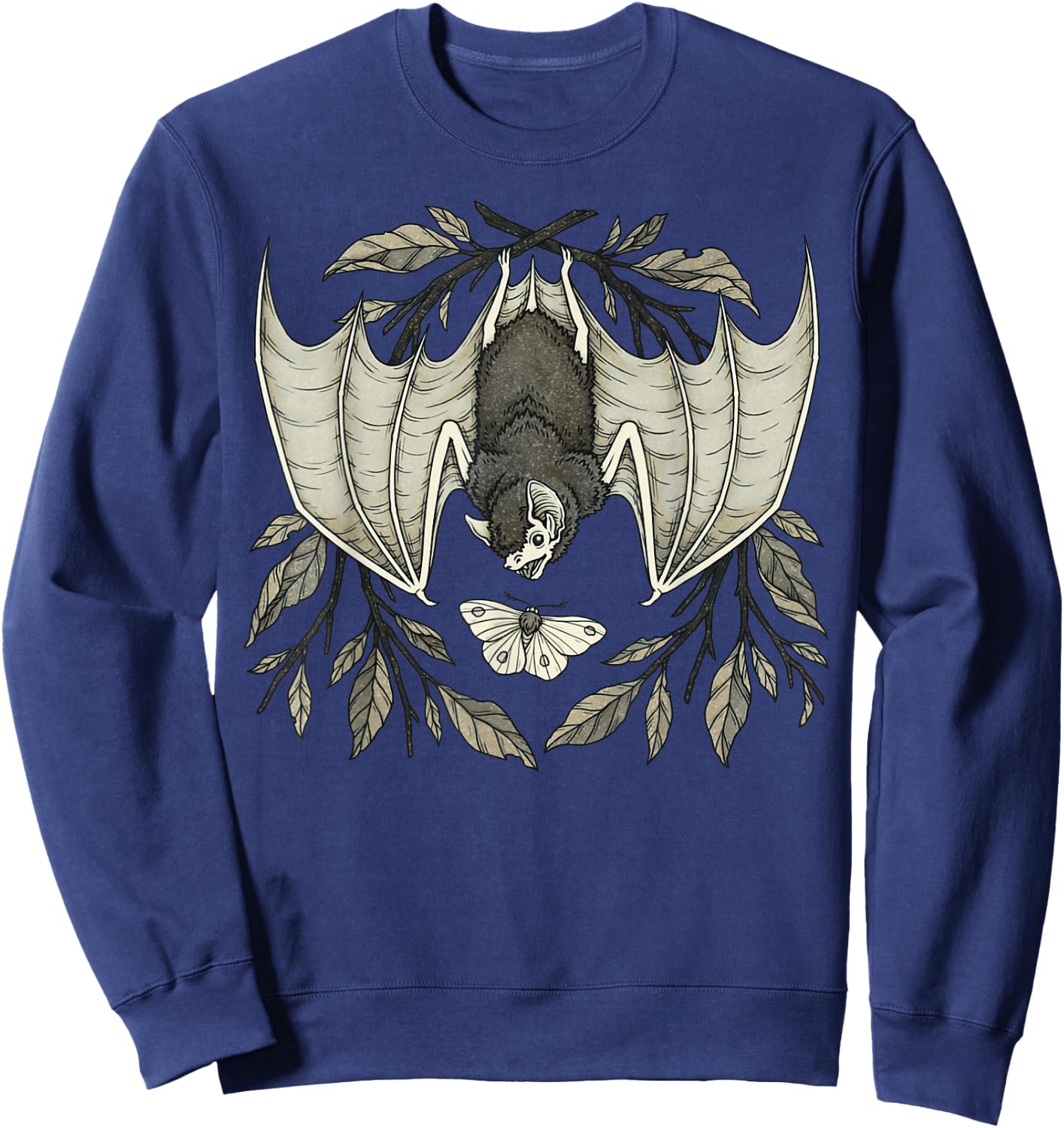 Gothic Bat Moth Alternative Witchcraft Occult Dark Academia Sweatshirt - Sweatshirt | Navy