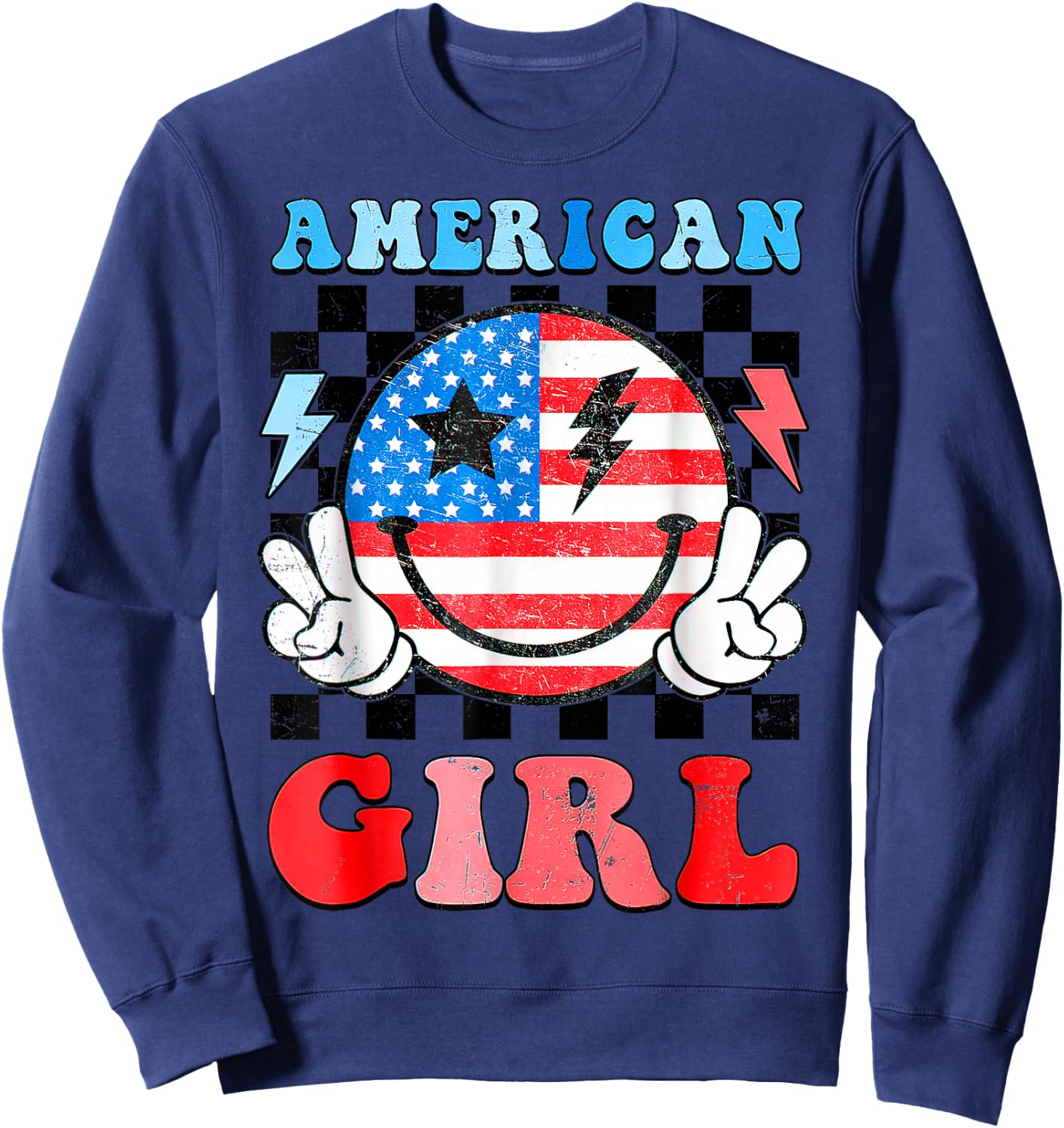 American Girl Toddler Teens Kids 4th of July Patriotic Sweatshirt - Sweatshirt | Navy