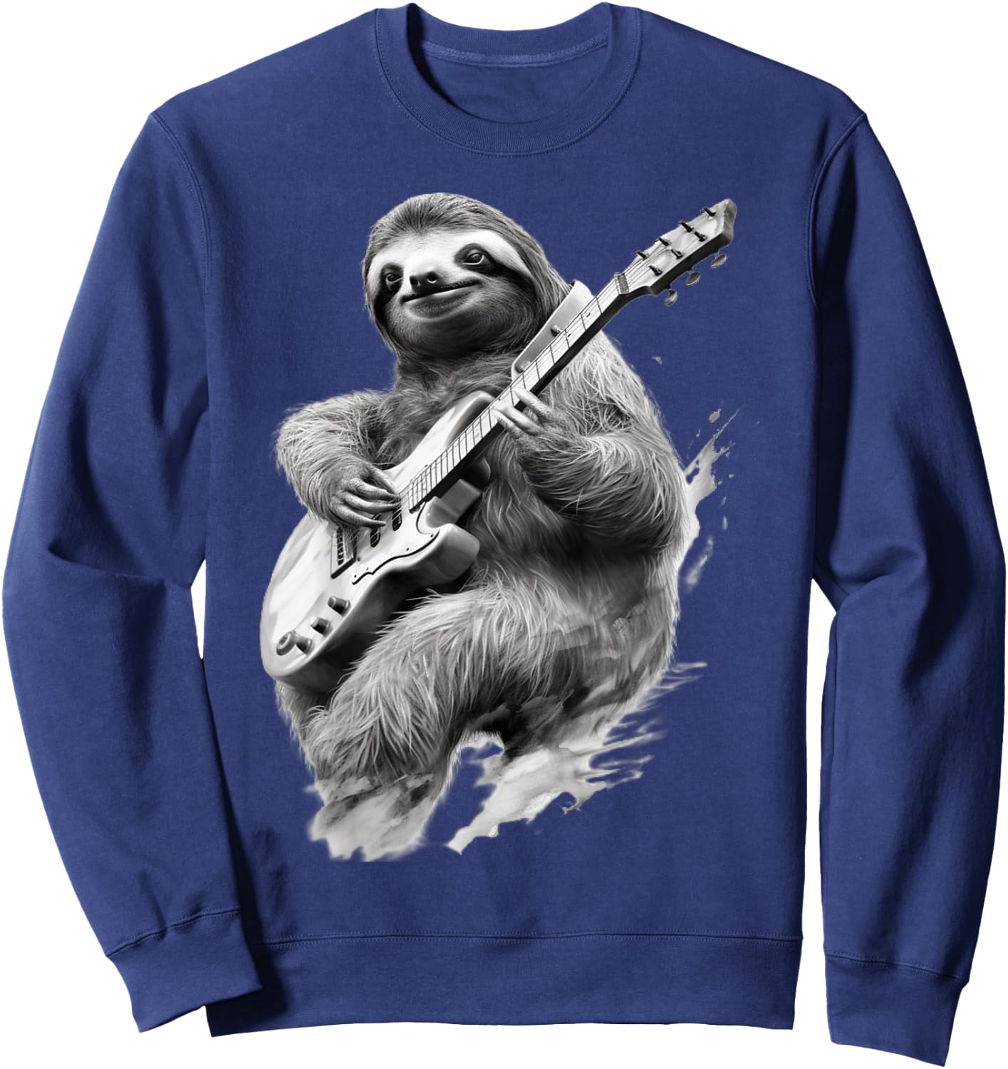 Rock and Roll Sloth Guitarist funny Sweatshirt - Sweatshirt | Navy
