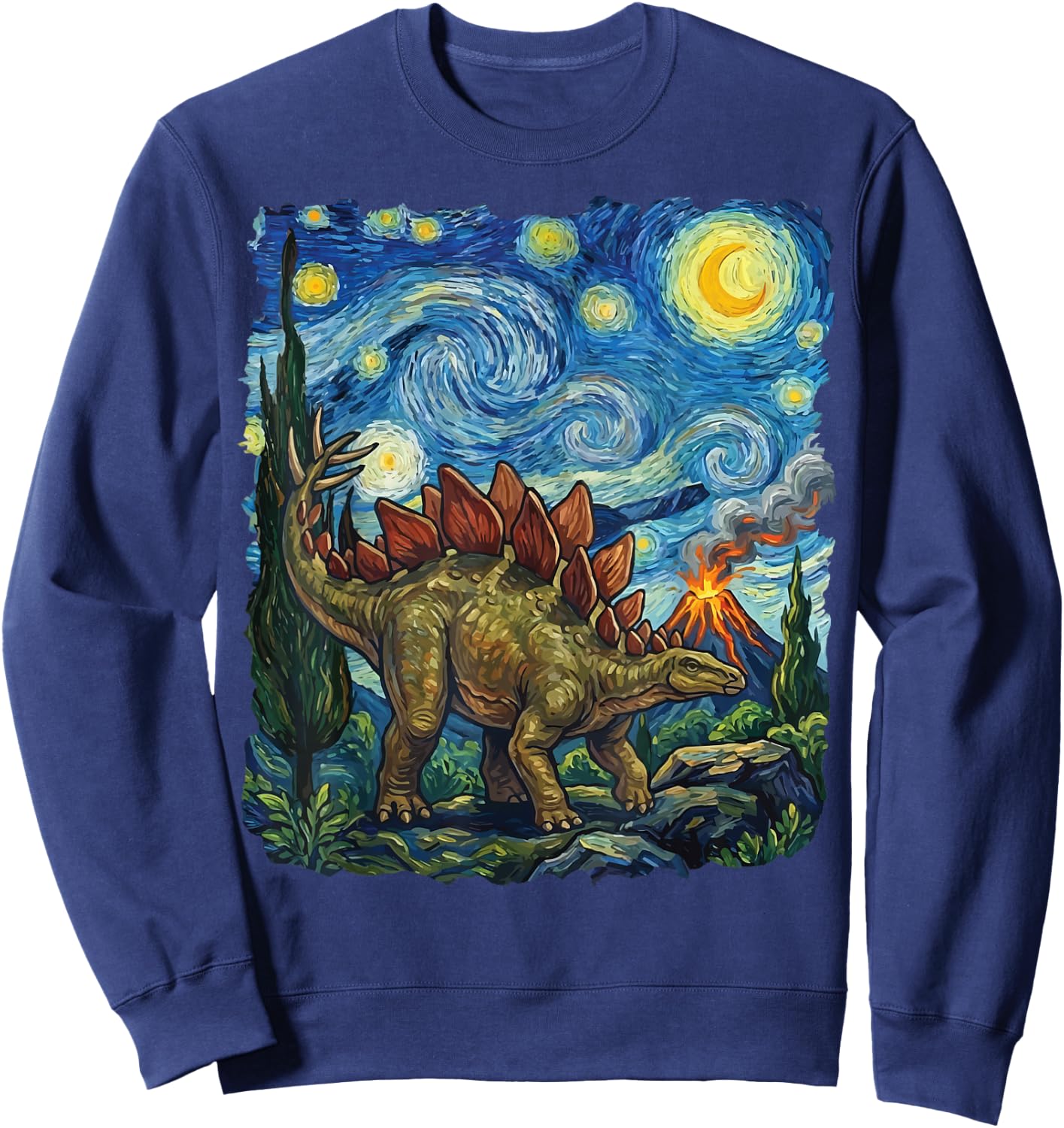 Stegosaurus Starry Night Sweatshirt - Sweatshirt | Navy
