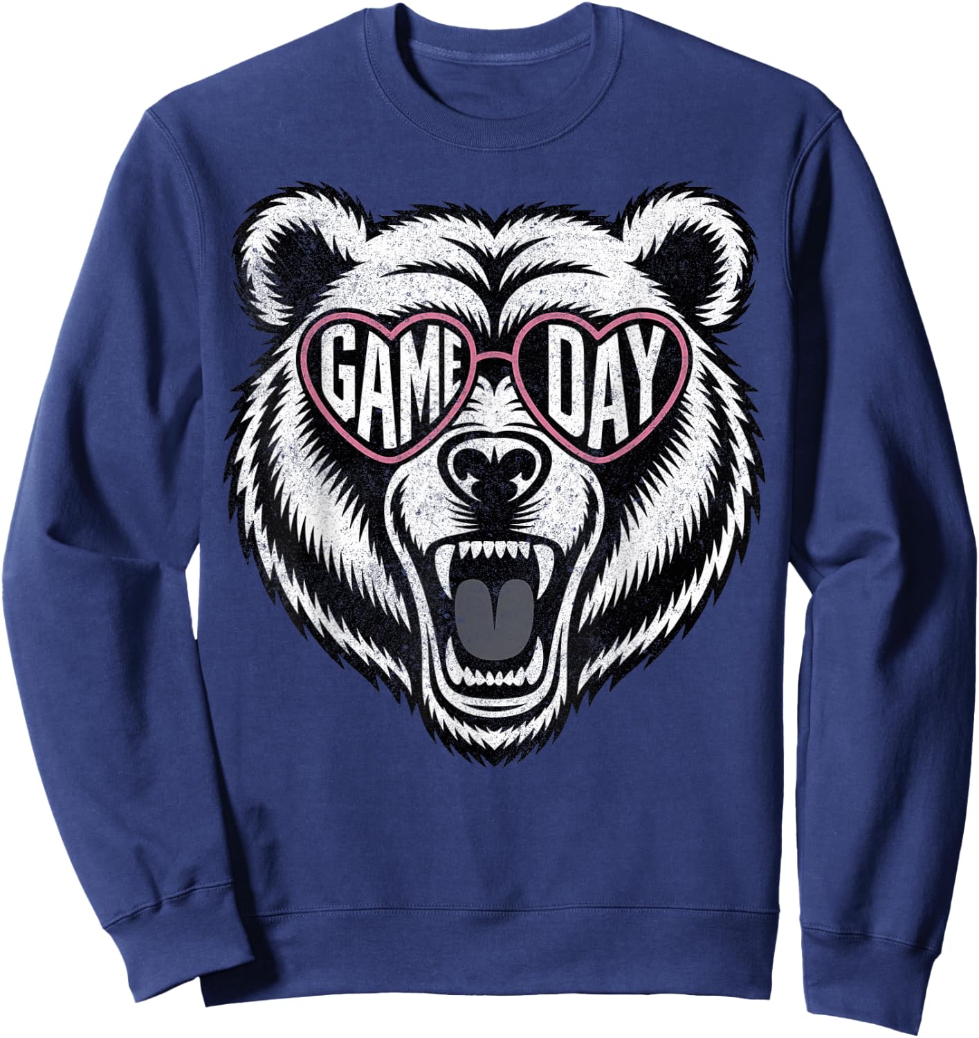 Bear Wearing Sunglasses Game Day Sweatshirt - Sweatshirt | Navy