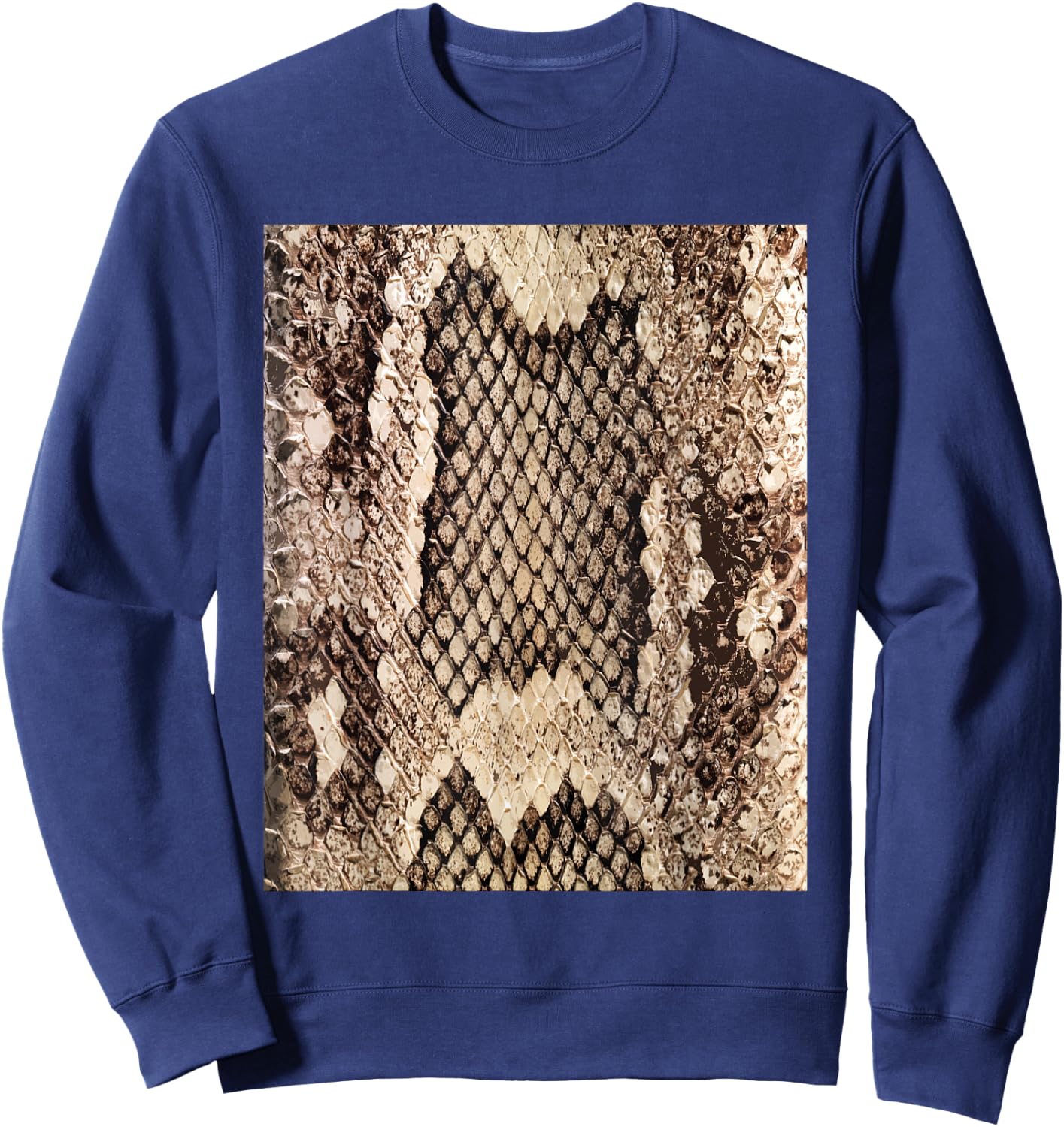Snakeskin Print - Snake Reptile Animal Rattlesnake Sweatshirt - Sweatshirt | Navy
