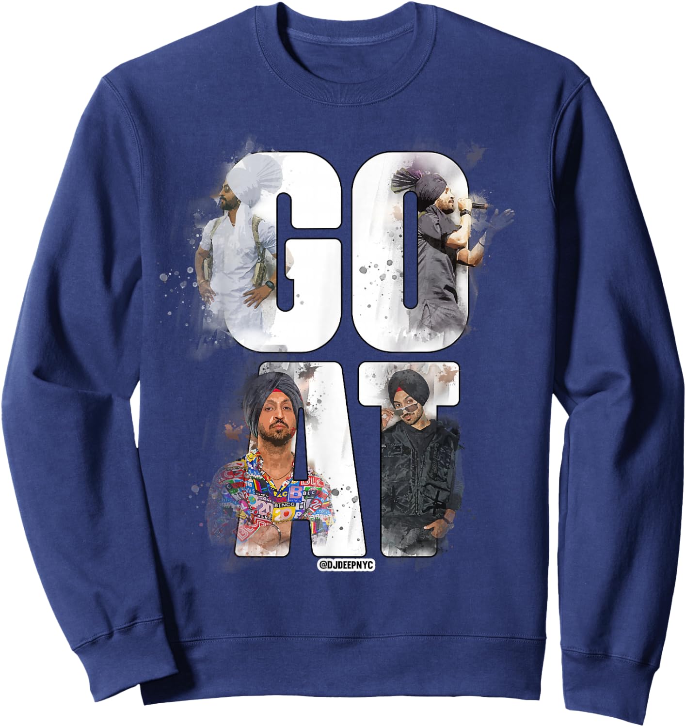 DILJIT DOSANJH | G.O.A.T. 2 | Punjabi Singer | Desi Apparel Sweatshirt - Sweatshirt | Navy