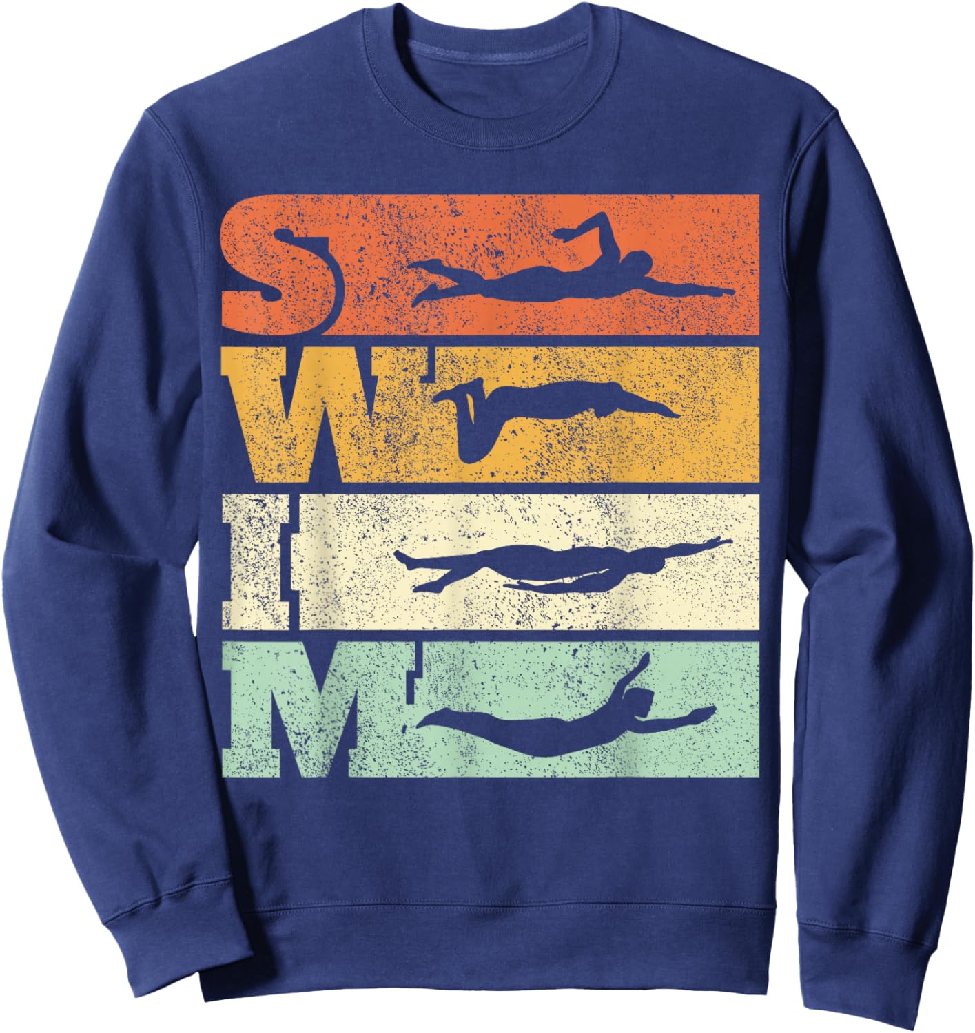 Swimming Swim Strokes Vintage Swimmer Sweatshirt - Sweatshirt | Navy