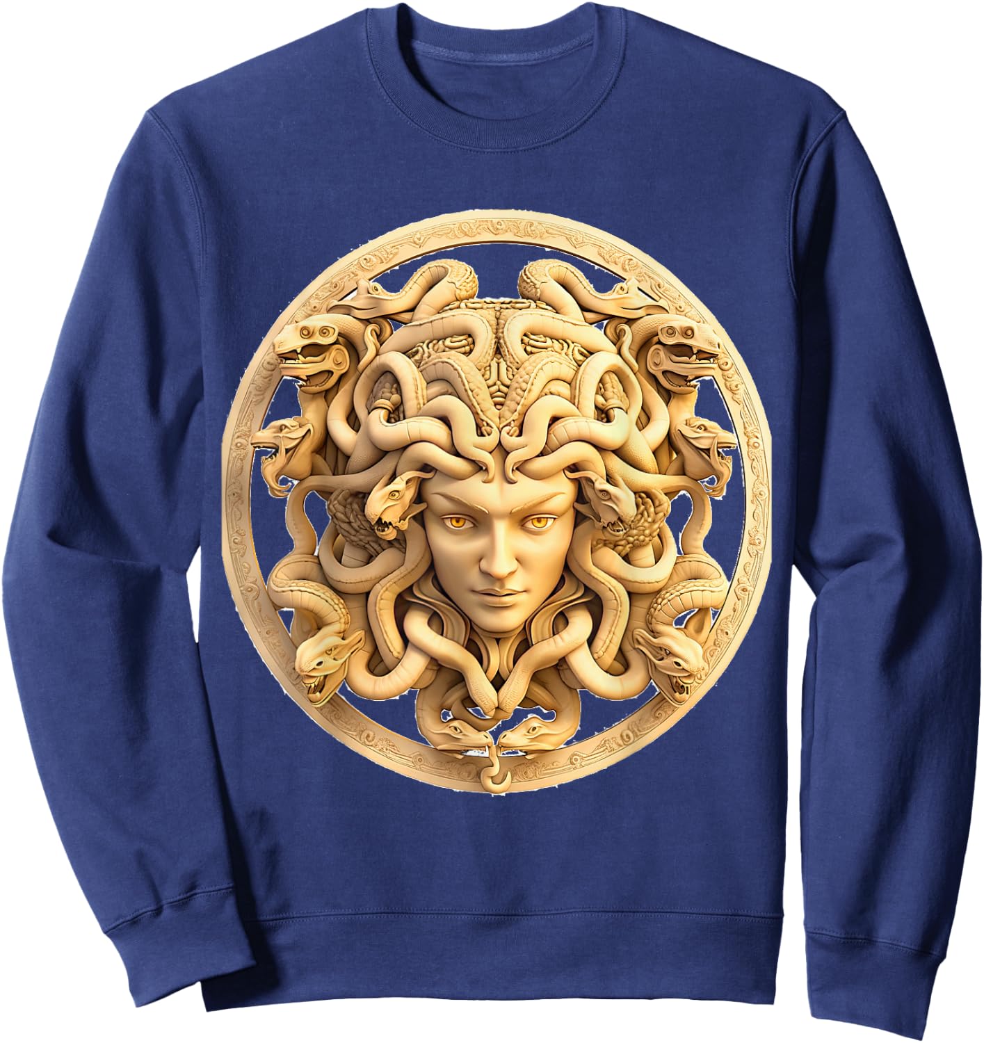medusahead Greek Mythology Ancient Snake Hair Sweatshirt - Sweatshirt | Navy