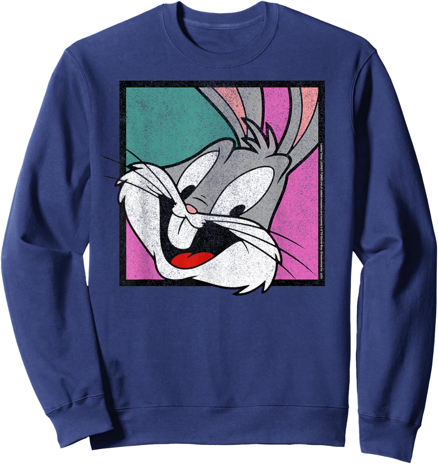 Looney Tunes Bugs Bunny Big Face Box Up Sweatshirt - Sweatshirt | Navy