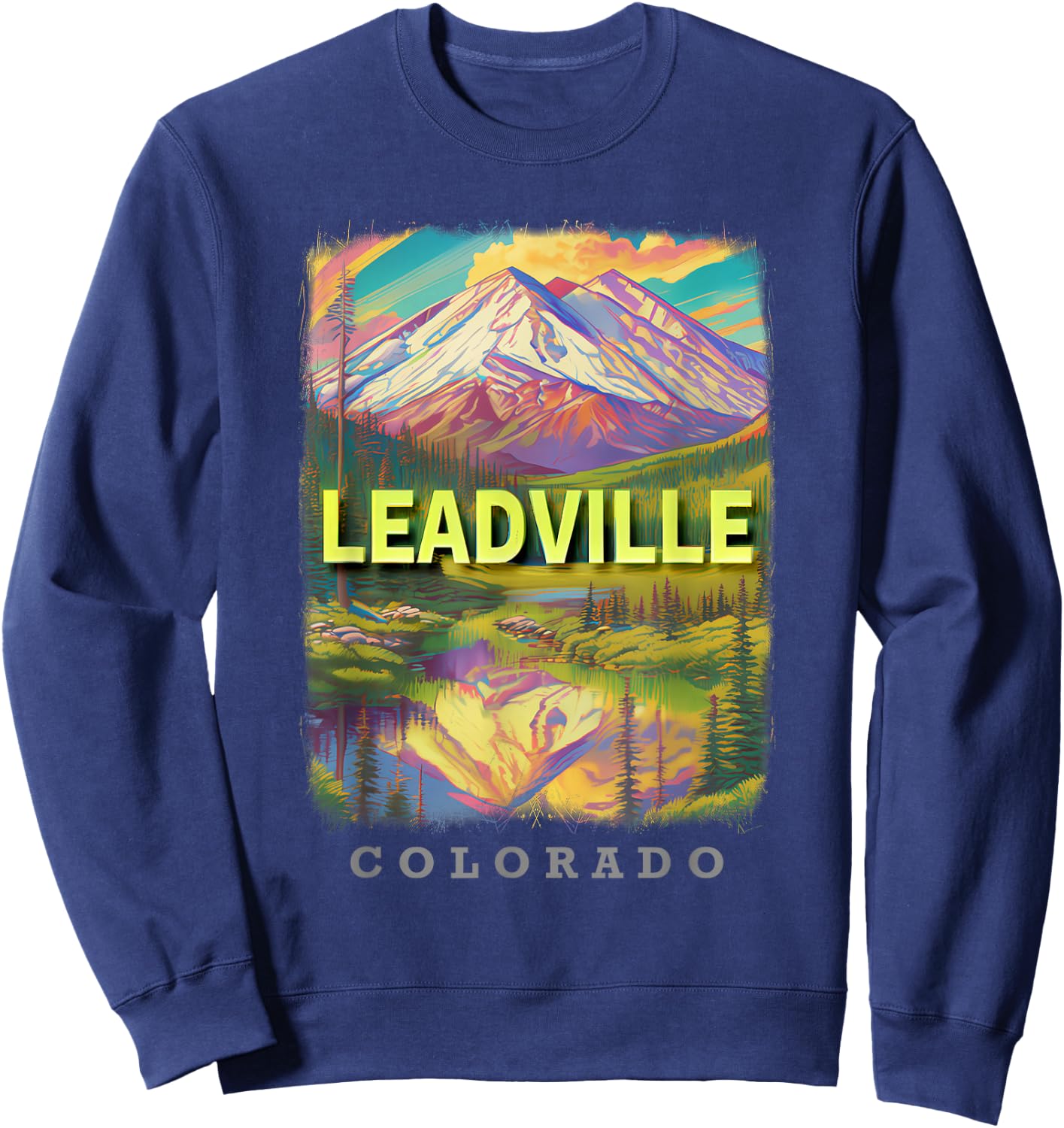 Leadville Colorado CO Mountain Majesty SD760 Sweatshirt - Sweatshirt | Navy