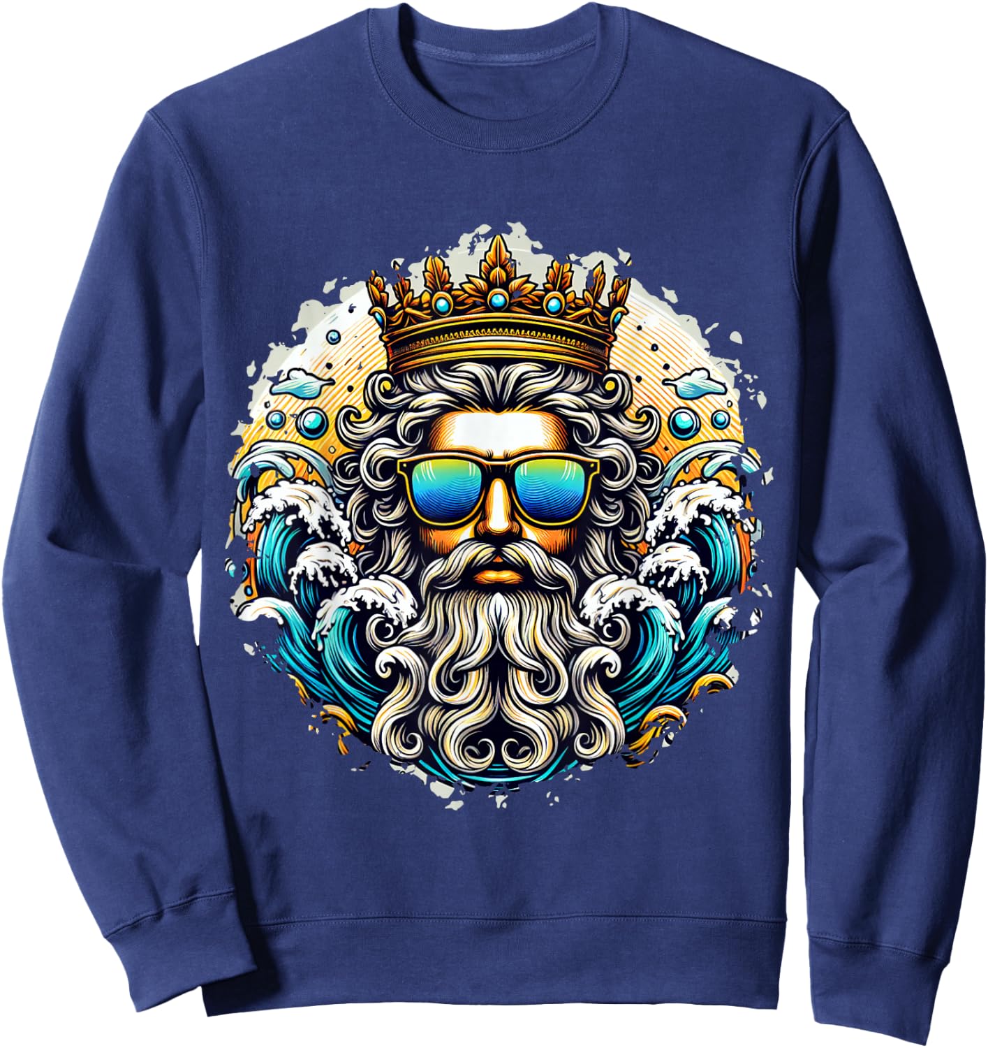 Poseidon Gangsta Costume Trident God Ancient Greek , black Sweatshirt - Sweatshirt | Navy