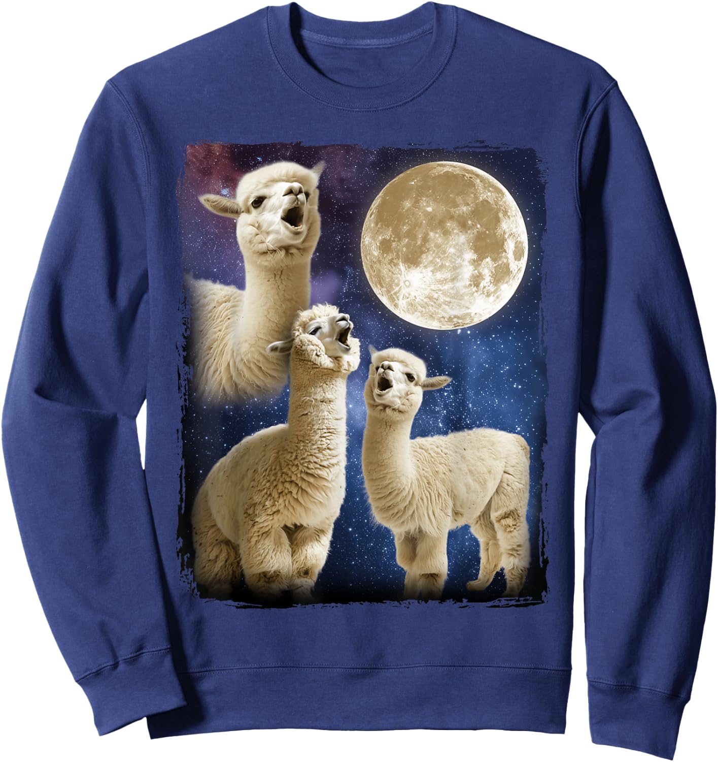 Alpaca Howling Moon Sweatshirt - Sweatshirt | Navy