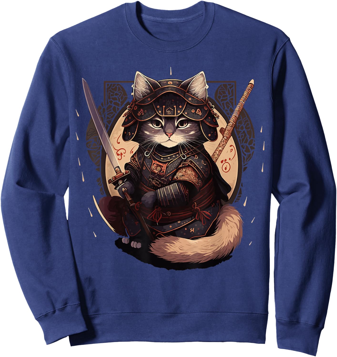 Samurai Cat Warrior Japanische Ninja Katze Kawaii Sweatshirt - Sweatshirt | Navy