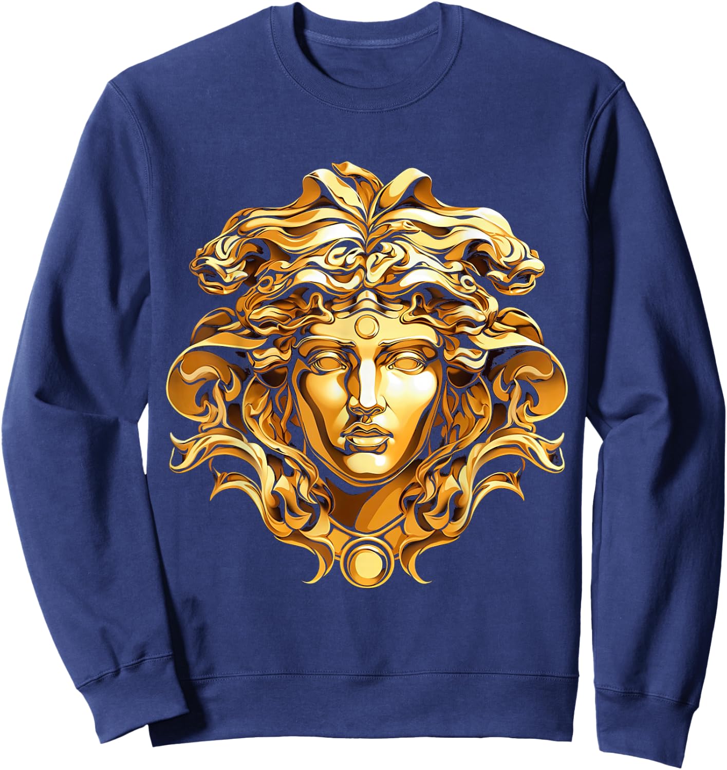 medusahead Greek Mythology Ancient Snake Hair Sweatshirt - Sweatshirt | Navy