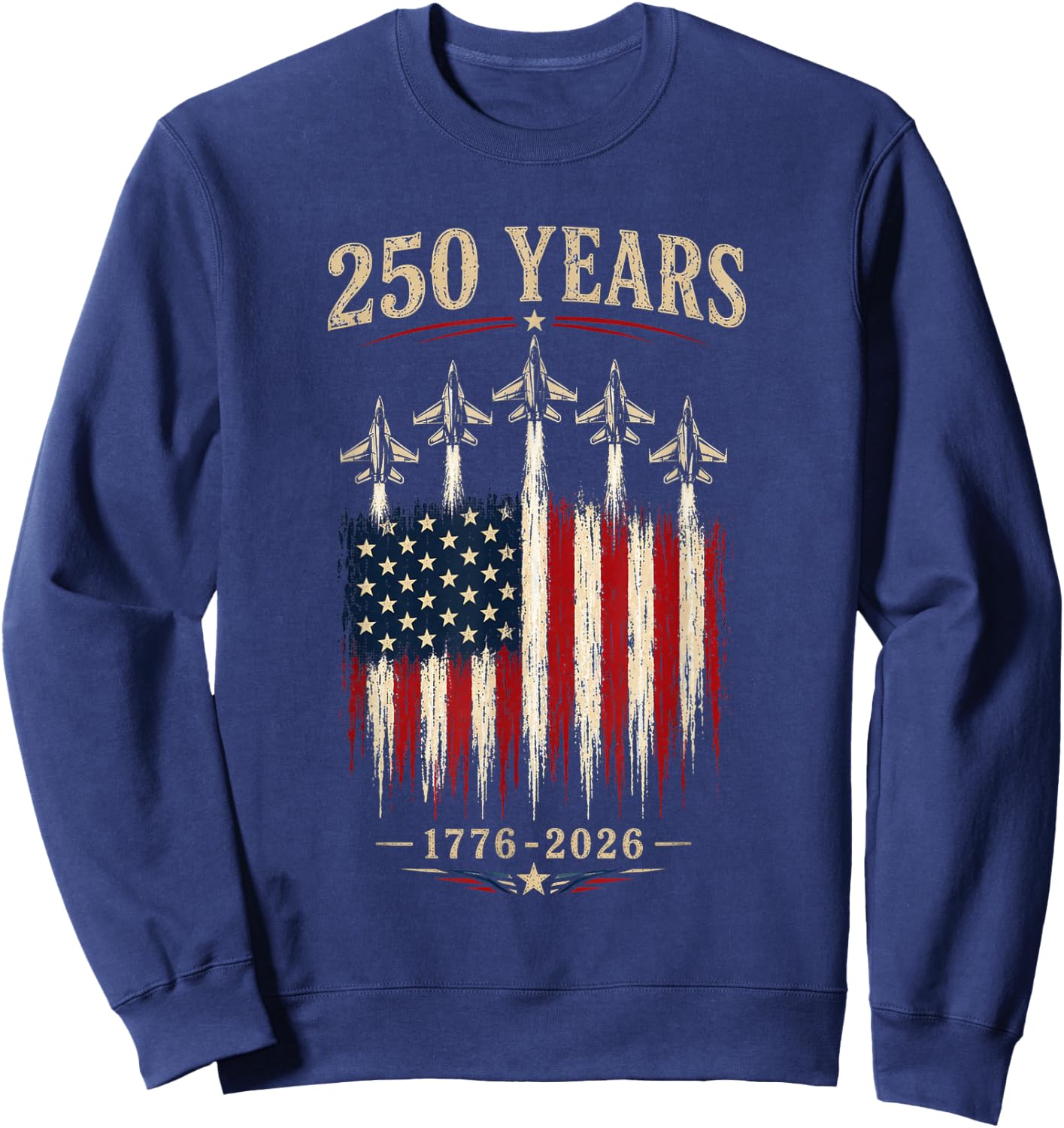 250 Anniversary USA Flag Sweatshirt - Sweatshirt | Navy