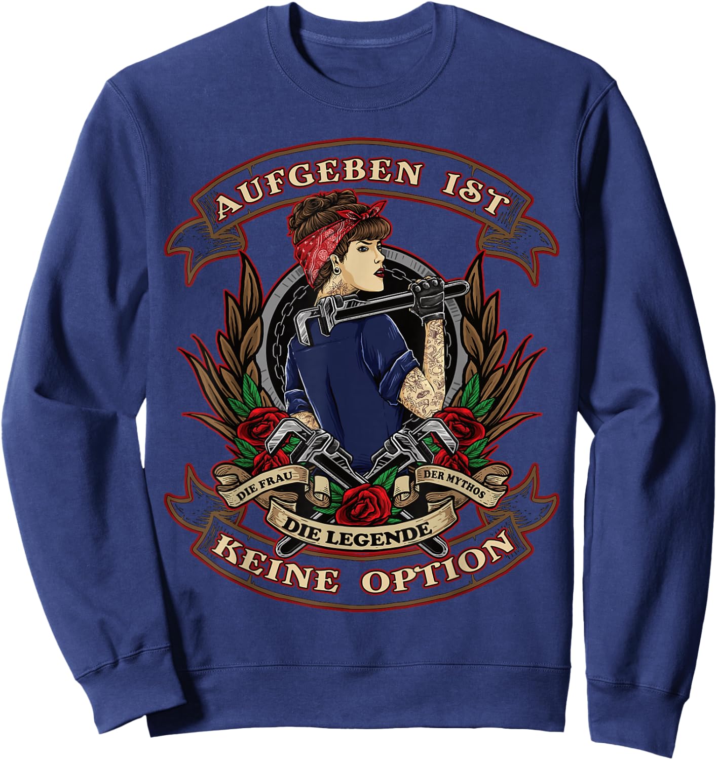 Aufgeben ist keine Option Damen Frauen-Power Sweatshirt - Sweatshirt | Navy