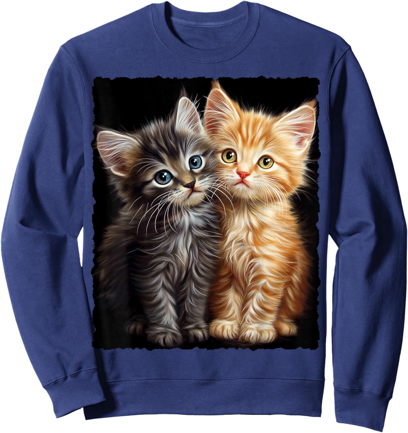 Cute Magic Cat Kitten Fantasy Art , black Sweatshirt - Sweatshirt | Navy