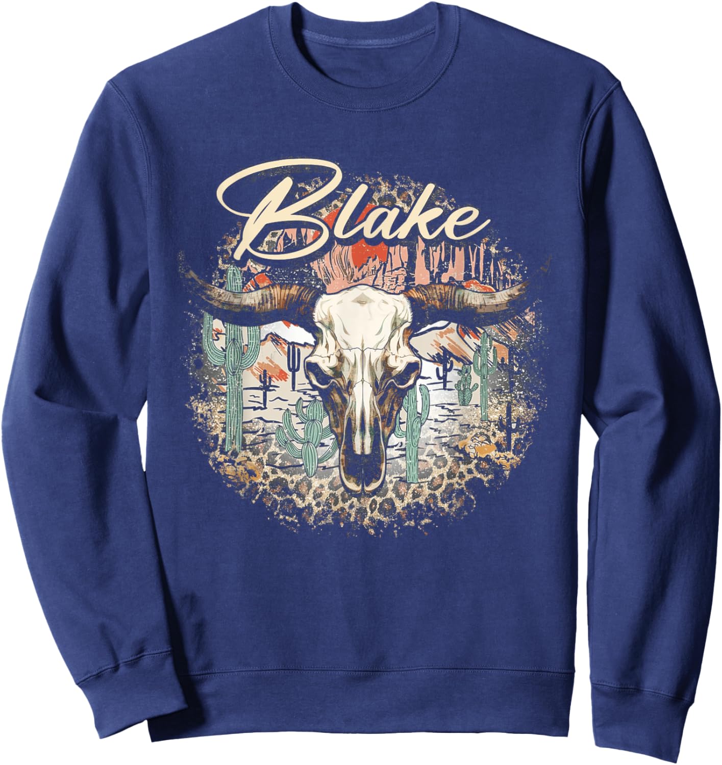 Vintage Art First Name Blake Personalized Costume Proud Name Sweatshirt - Sweatshirt | Navy