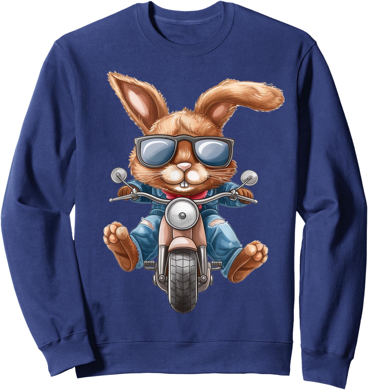Osterhase Hase Motorrad Motorrad Biker Sweatshirt - Sweatshirt | Navy