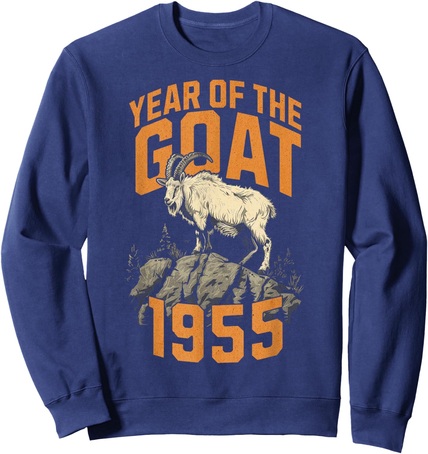 Born in 1955 Year of the Goat Chinese Zodiac Sign Sweatshirt - Sweatshirt | Navy