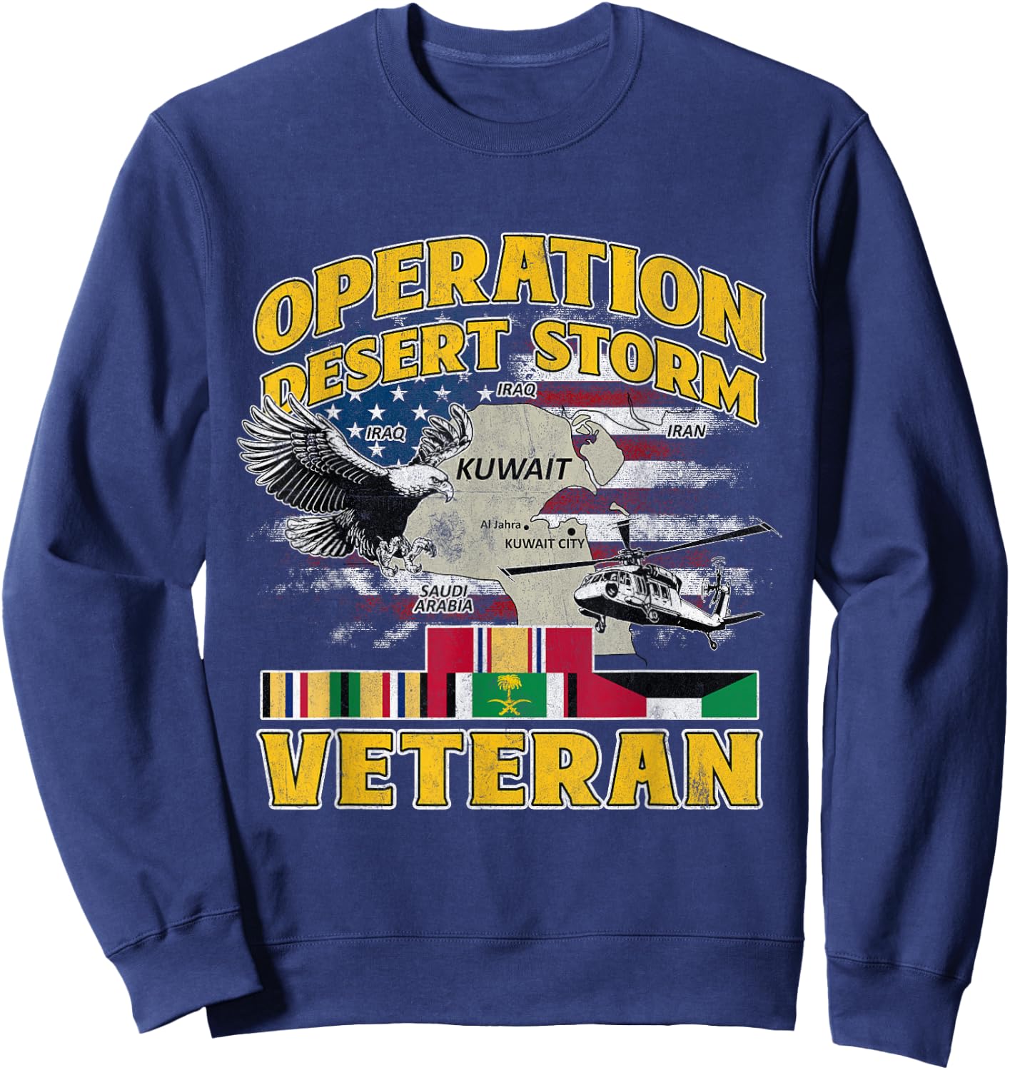 ODS Veteran Operation Desert Storm Ribbon Vintage Iraq Sweatshirt - Sweatshirt | Navy