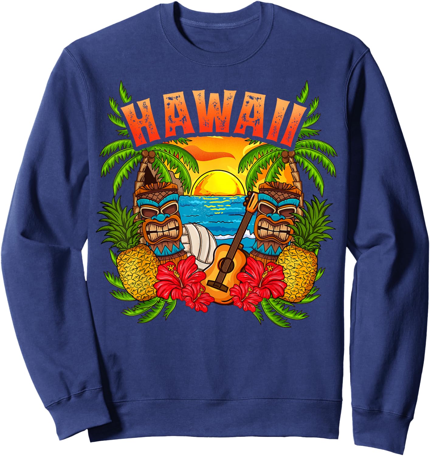 Hawaii Holiday Surfing Diving Beach Hawaii Souvenirs Sweatshirt - Sweatshirt | Navy