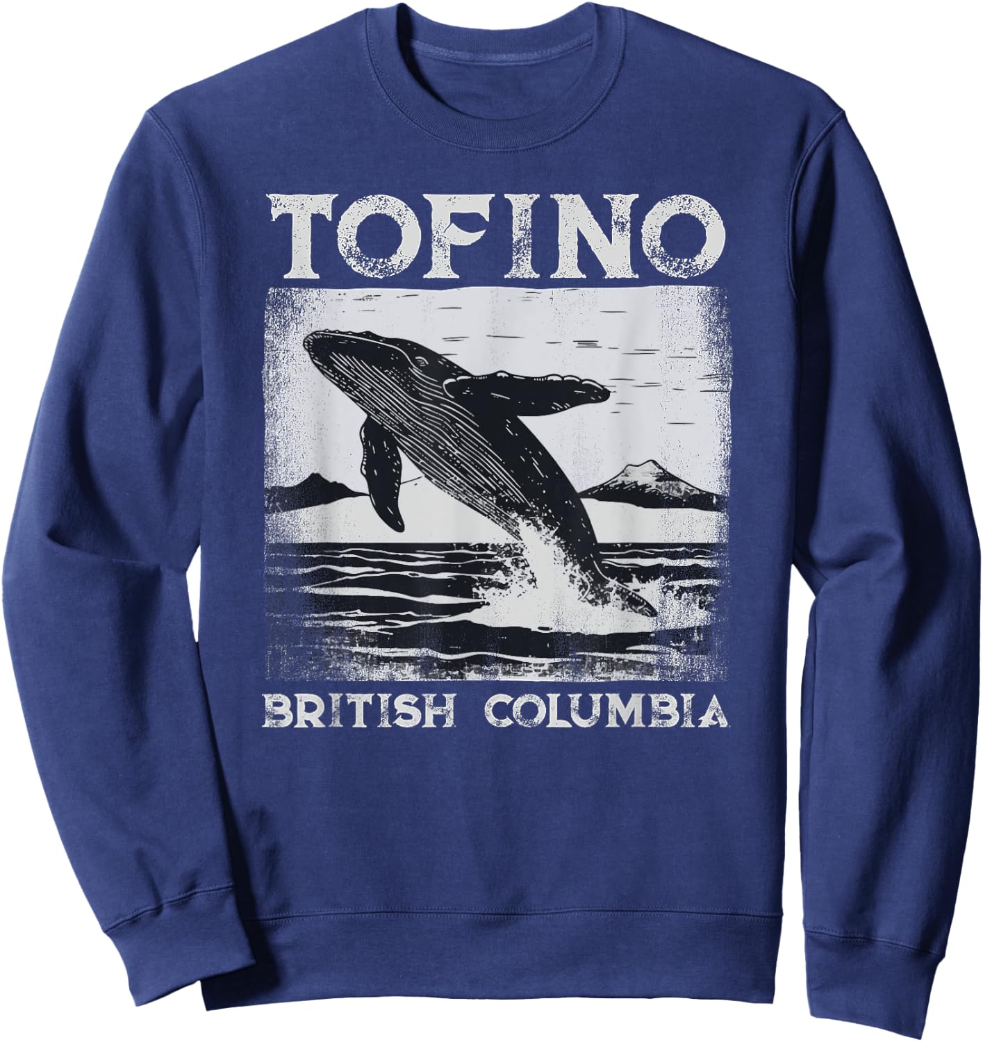 Tofino Colombie-Britannique Baleine grise Île de Vancouver Canada Sweatshirt - Sweatshirt | Navy