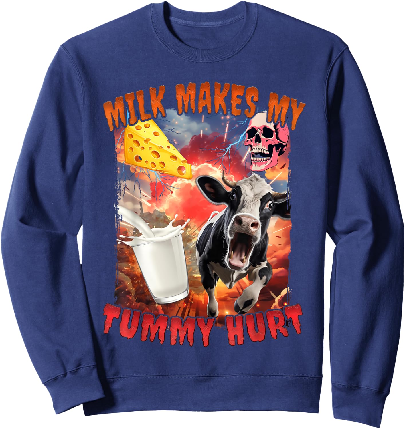 Milk Makes My Tummy Hurt Sweatshirt - Sweatshirt | Navy